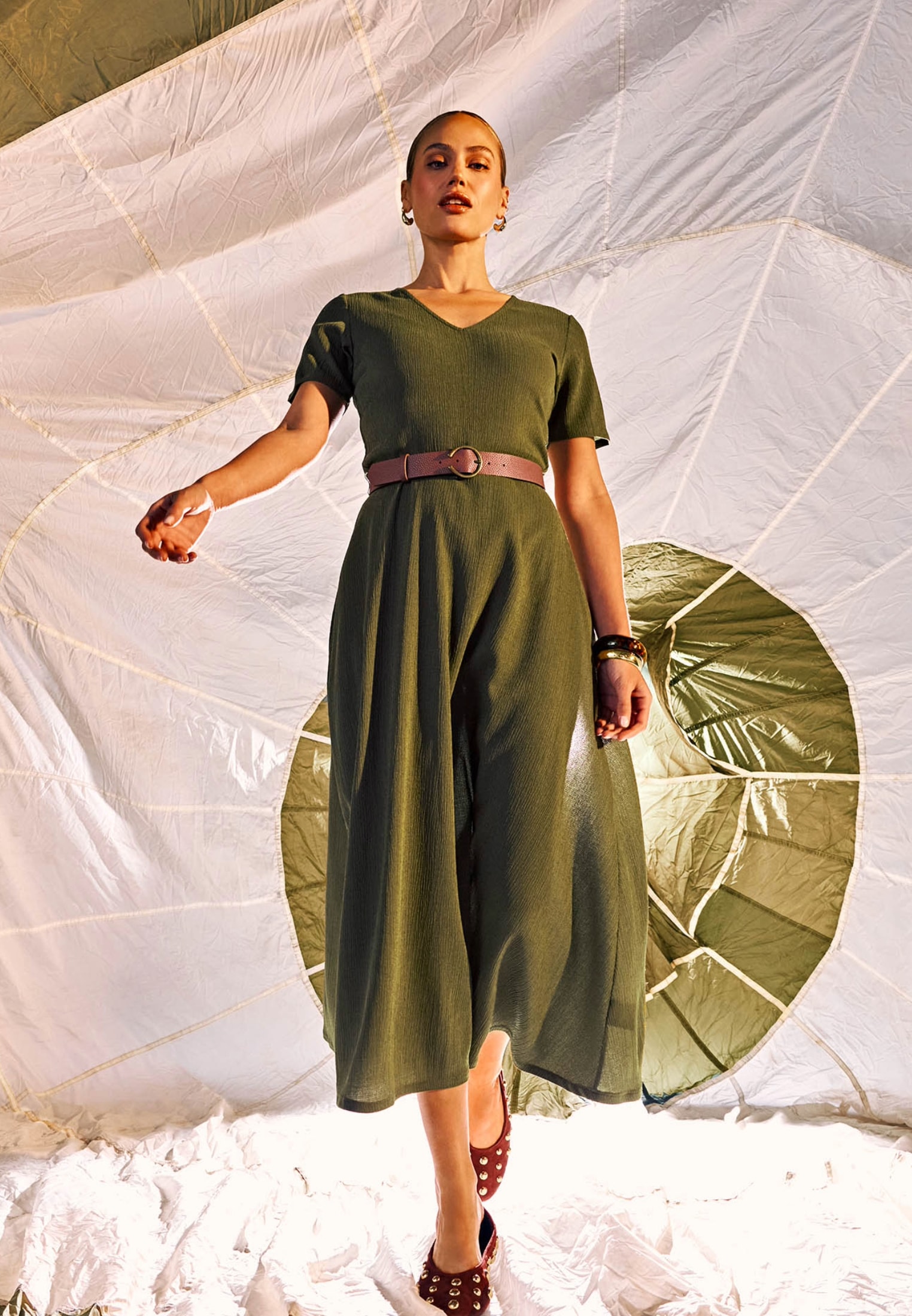 Zero Midikleid »Midikleid mit Gürtel«