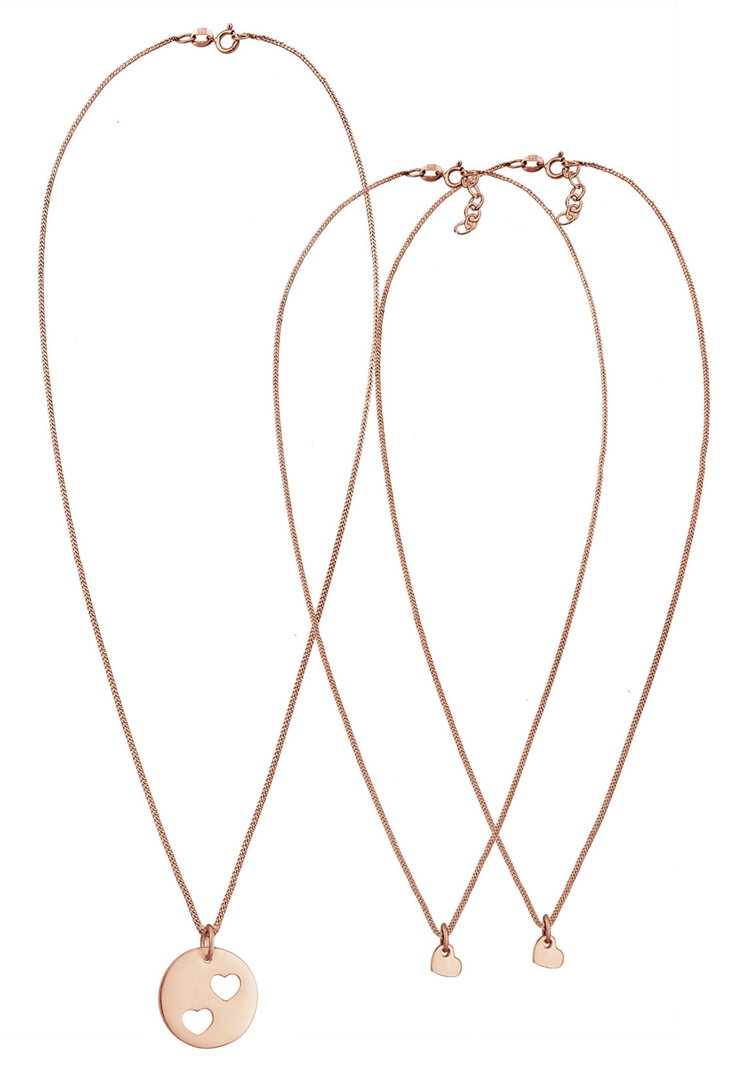 Elli Ketten-Set »Schmuckset Trio Herz Mutter Kind Cut Out Herz Set 925 Sterling Silver«