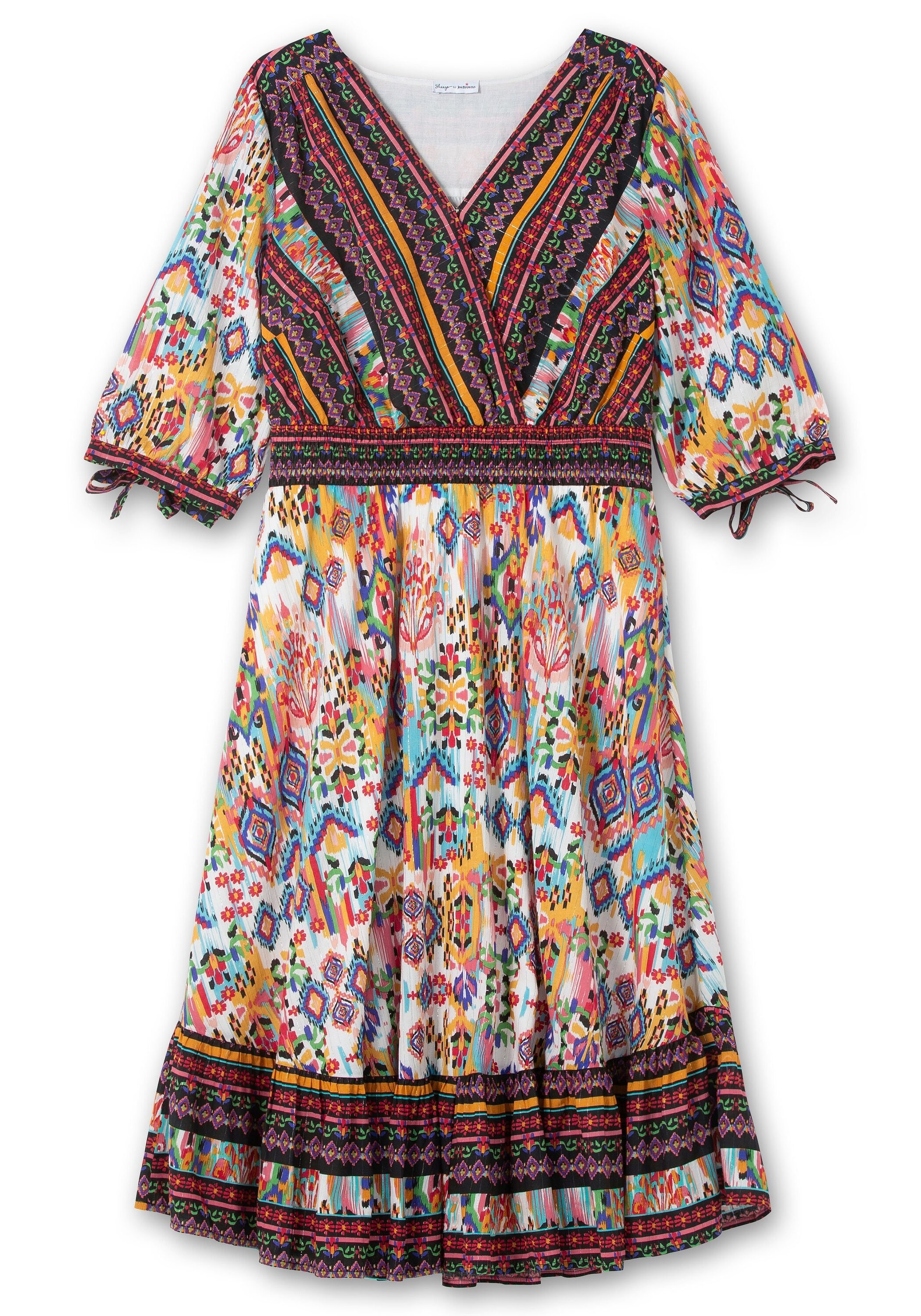 Sheego Sommerkleid »Maxikleid im Boho-Stil, mit Bordürendruck«, im Boho-Stil, mit Bordürendruck