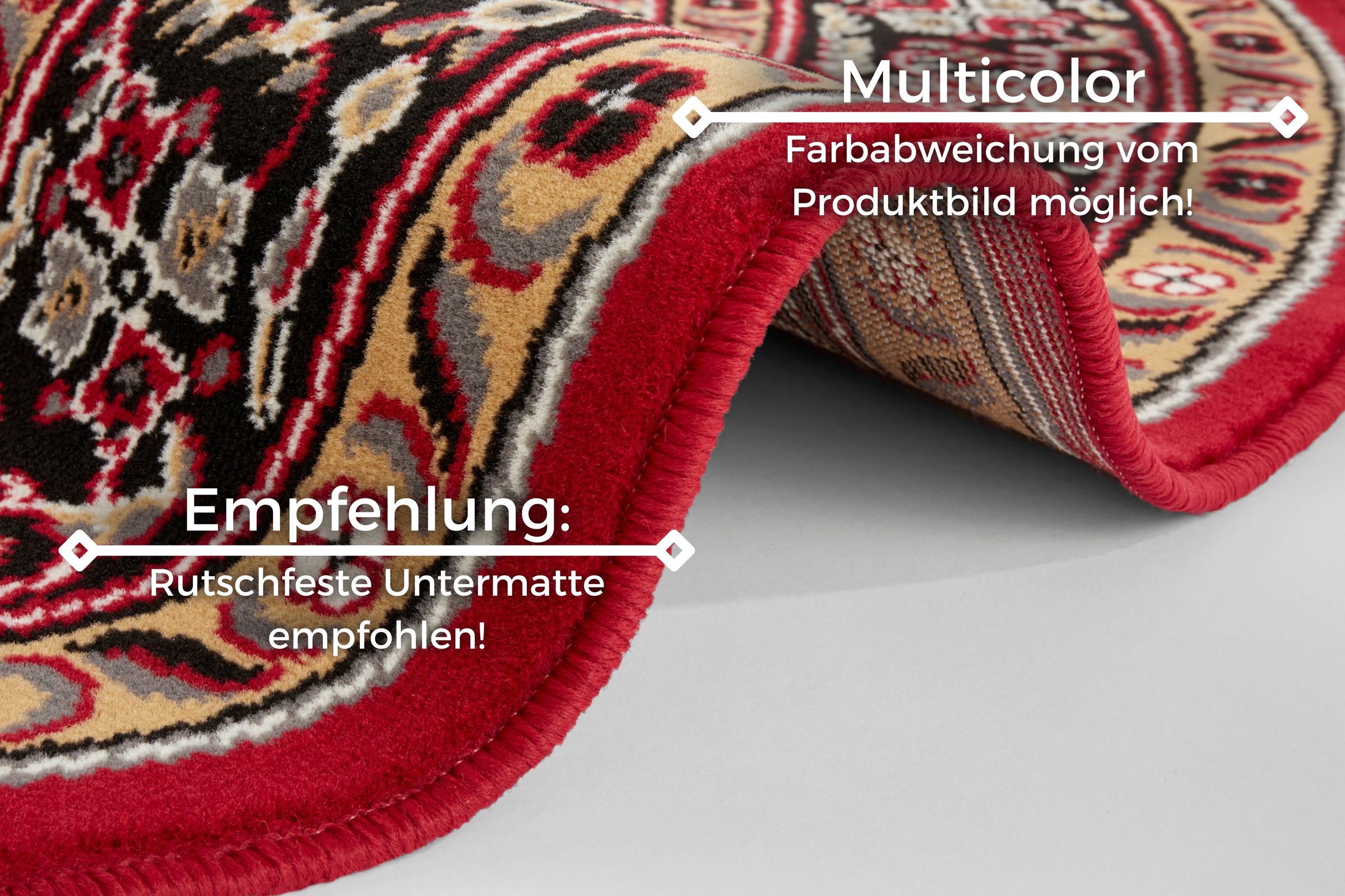 NOURISTAN Teppich »Skazar Isfahan«, rund, 9 mm Höhe, Kurzflor, Orient, Teppich, Vintage, Esszimmer, Wohnzimmer, Flur