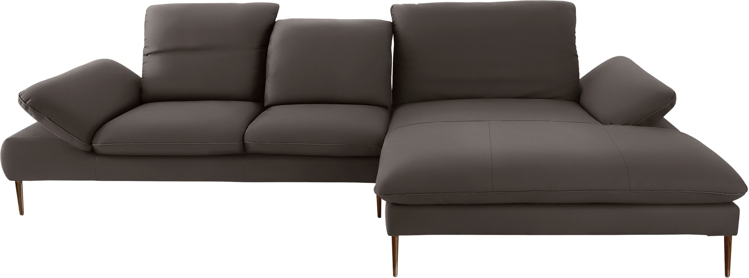 W.SCHILLIG Ecksofa »enjoy&MORE, Designsofa, bequem, elegant und zeitlos, L-Form«, Sitztiefenverstellung, Füße bronze pulverbeschichtet, Breite 340 cm