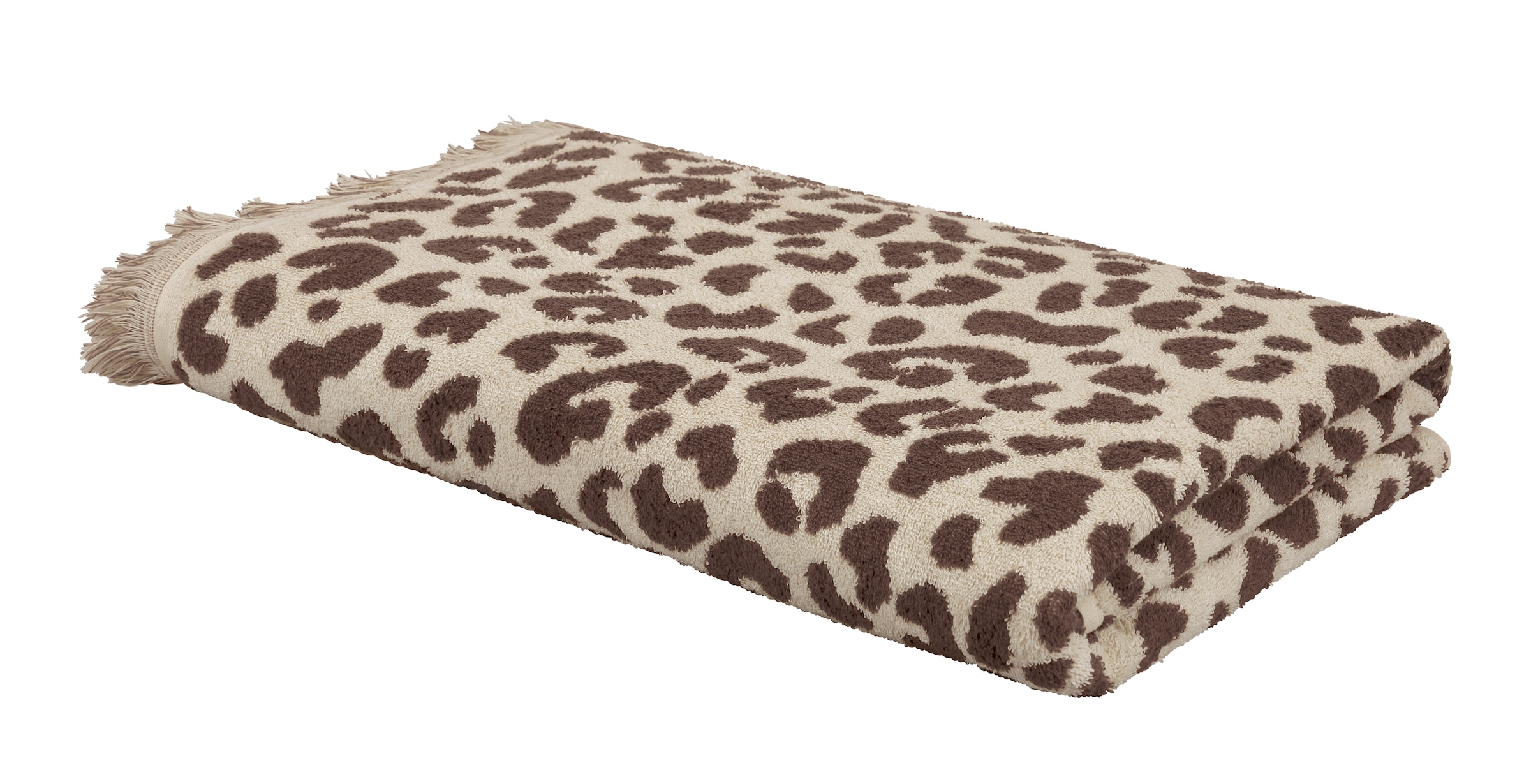 OTTO home Strandtuch »Tiffani, Leopardenmuster, Premium Strandtücher 2-tlg, 500 gr/m²« 90x180 cm, Animal Print, Leo, modern, Urlaub, mit Fransen