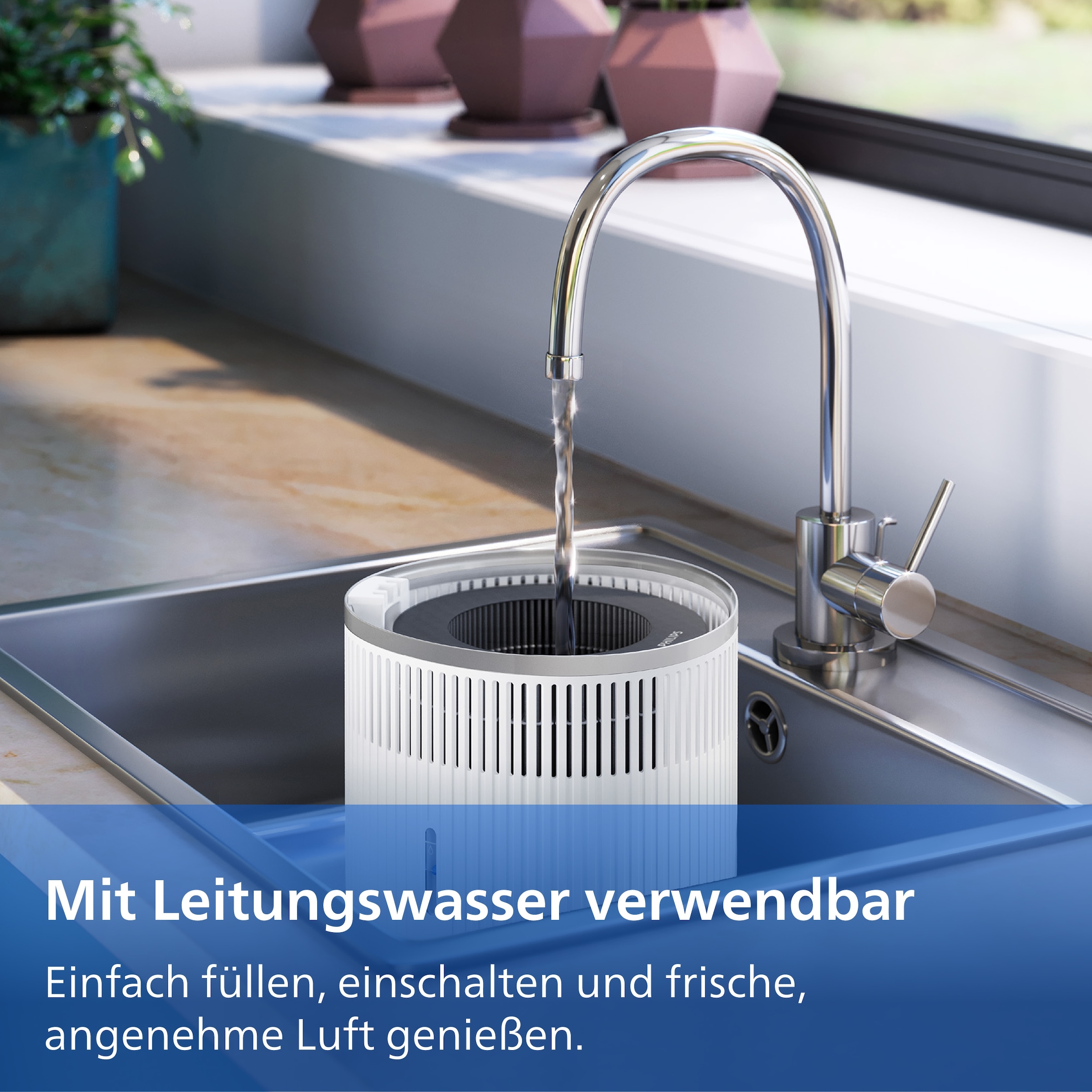 Philips Luftbefeuchter »HU4210/04 4000 Series mit 300ml/h Befeuchtungsrate« 3,5 l Wassertank , für Räume bis 44 m², mit App-Verbindung