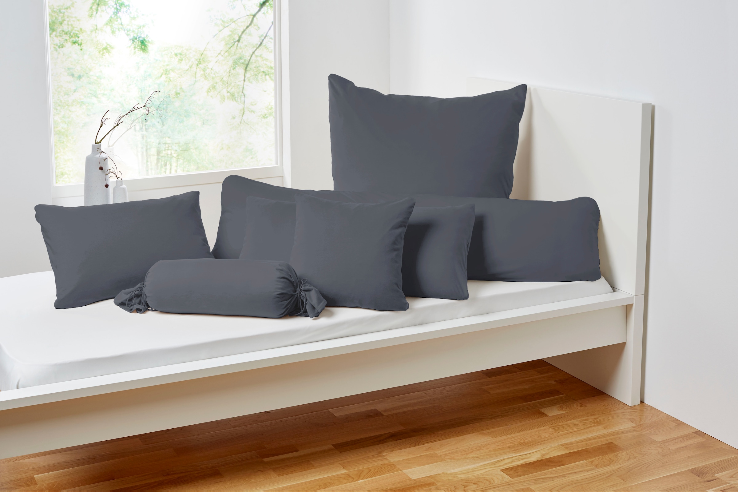 Primera Kissenbezug »Primera Mako-Feinjersey Kissenbezug im Doppelpack« In vielen Uni-Tönen