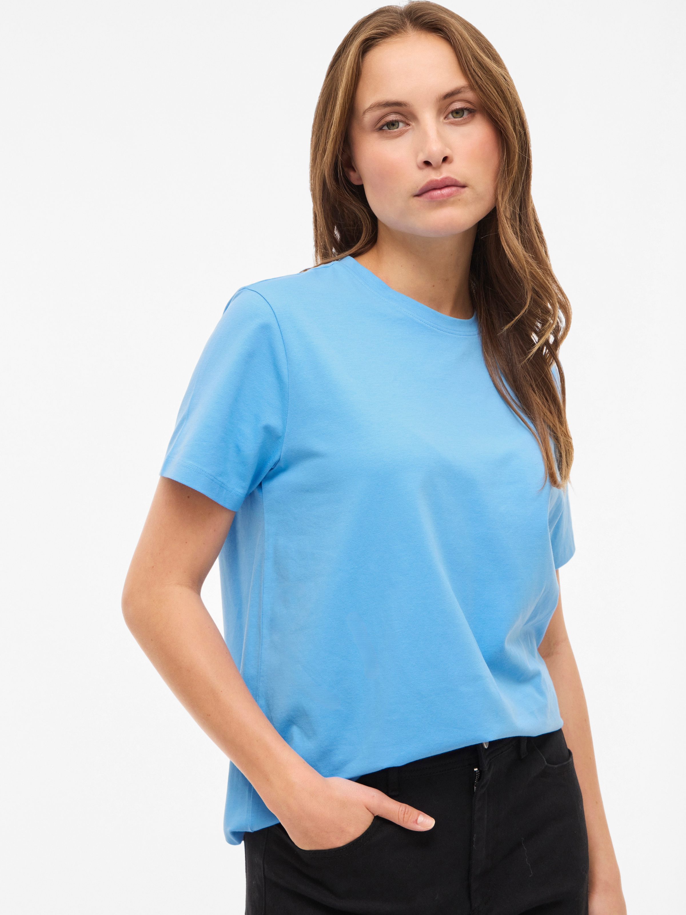 Vila Kurzarmshirt »VINORA S/S T-SHIRT - NOOS« Baumwollmischung, regular fit
