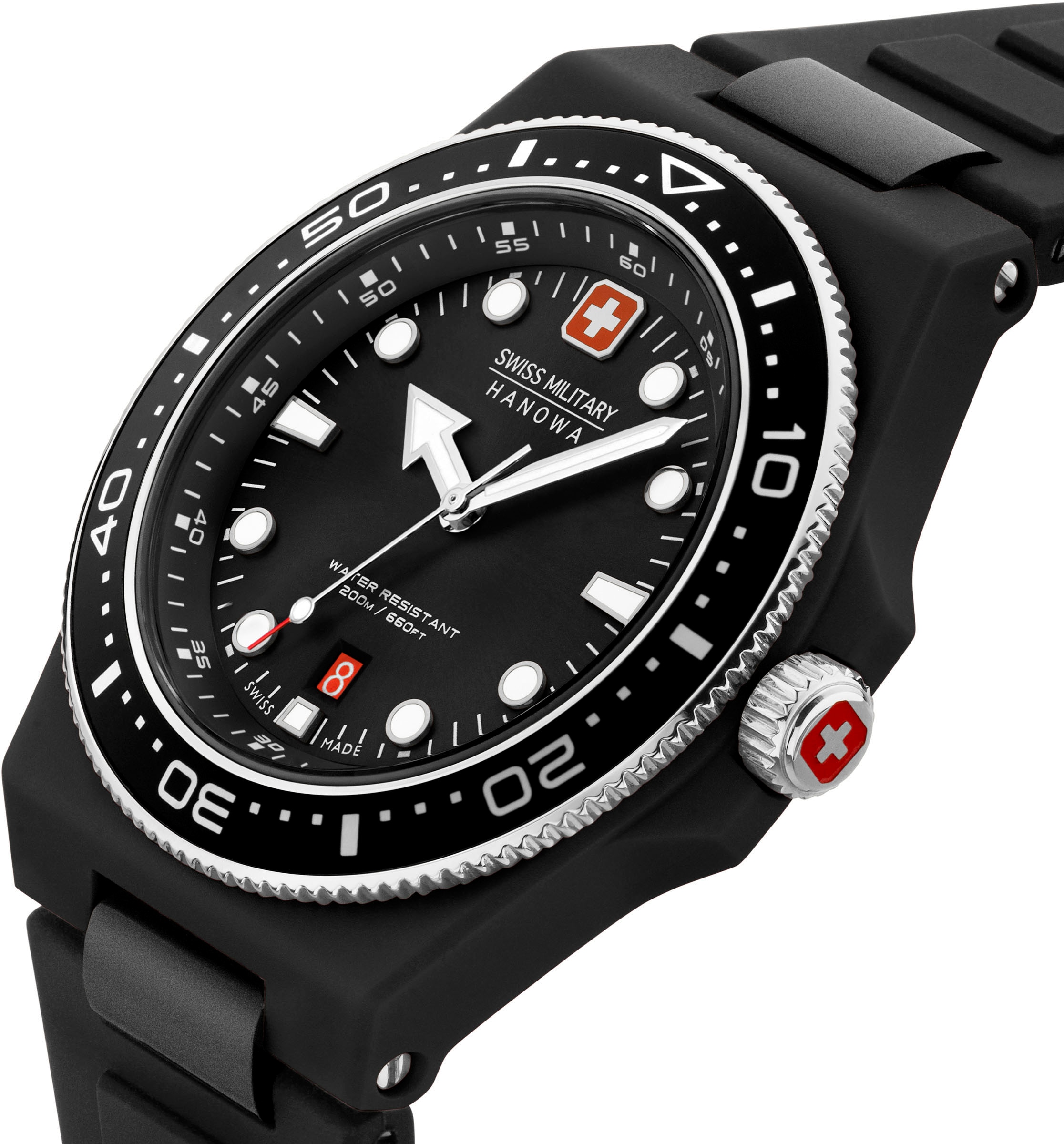 Swiss Military Hanowa Quarzuhr »OCEAN PIONEER, SMWGN0001180«, Armbanduhr, Herrenuhr, Swiss Made, Datum, Saphirglas