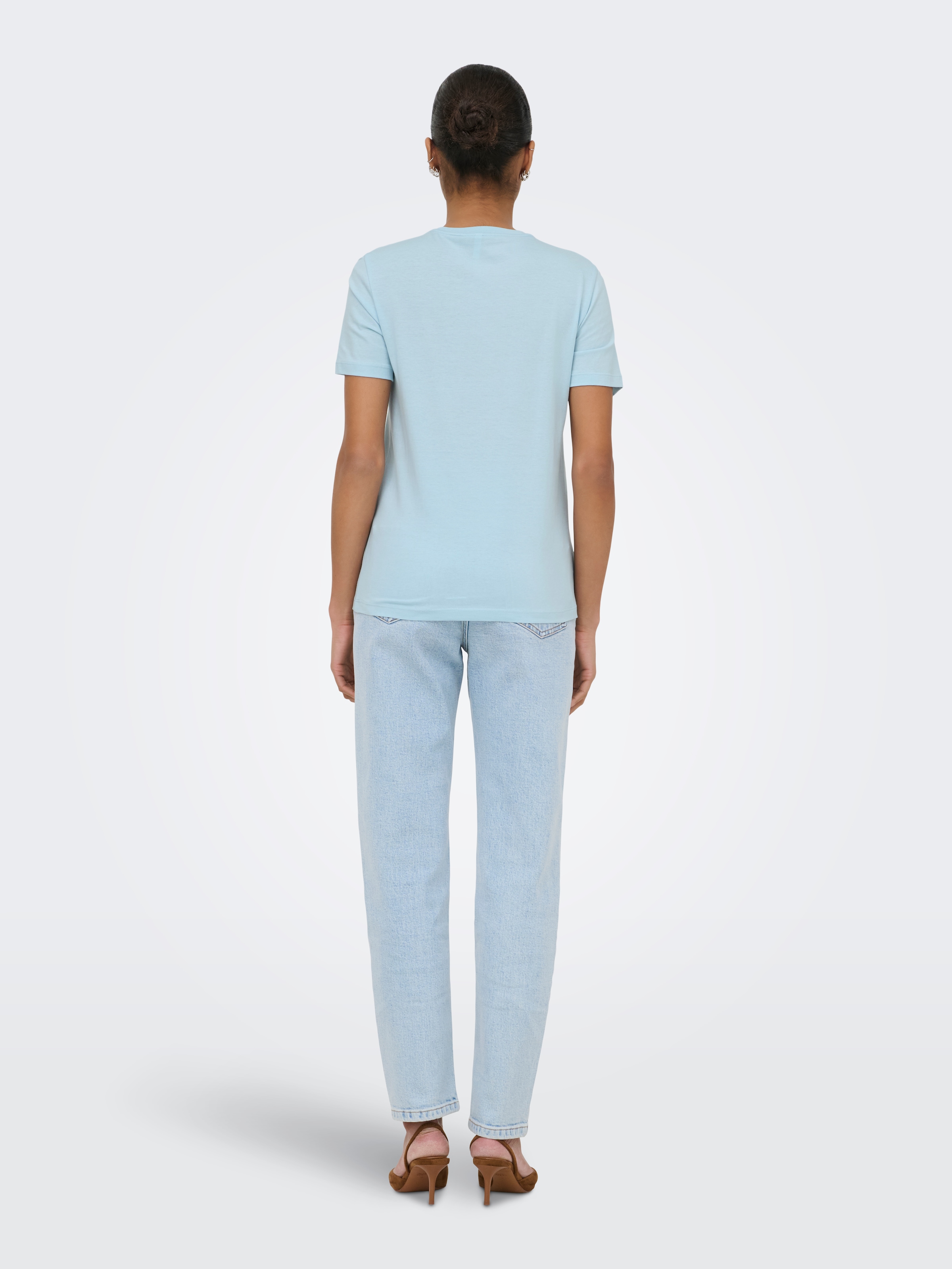 ONLY T-Shirt »ONLKITA S/S PEARL TOP BOX JRS« Baumwolle, regular fit, Rundhals