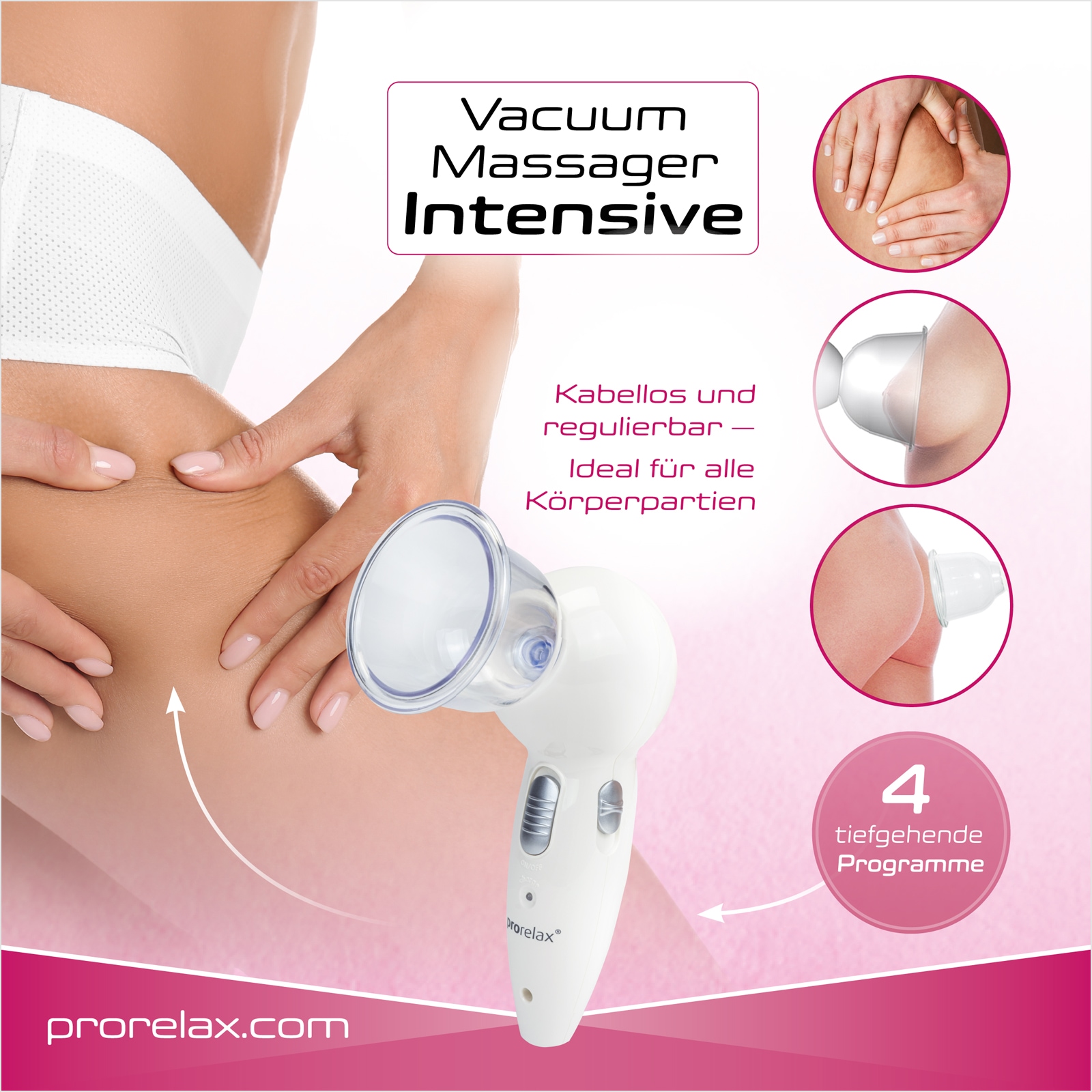 prorelax Vakuum-Massager »39213 Intensive«, Akku-& Netzbetrieb