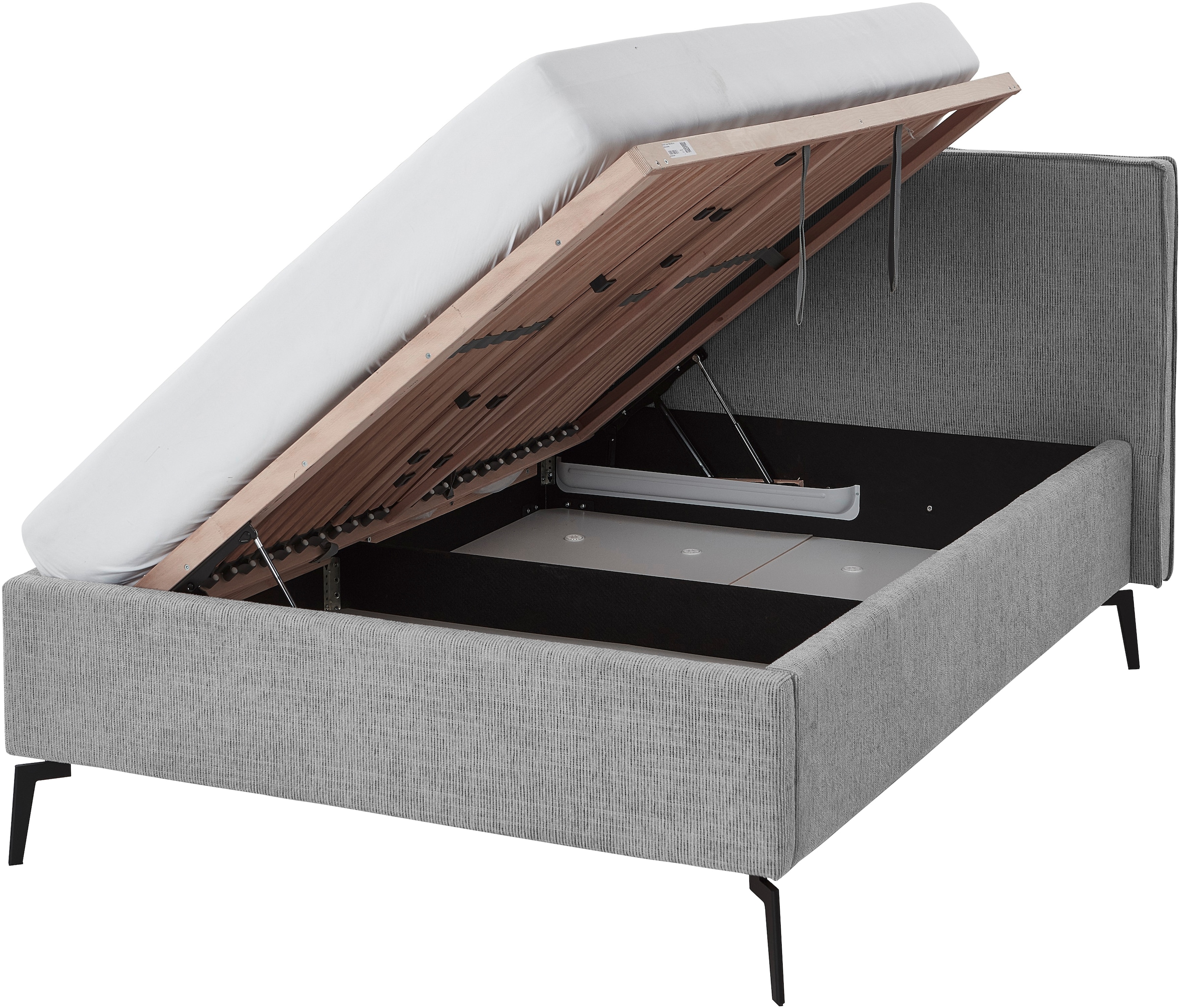 meise.möbel Polsterbett »Riva II«, mit schwarzen Metallfüßen, wahlweise mit Bettkasten
