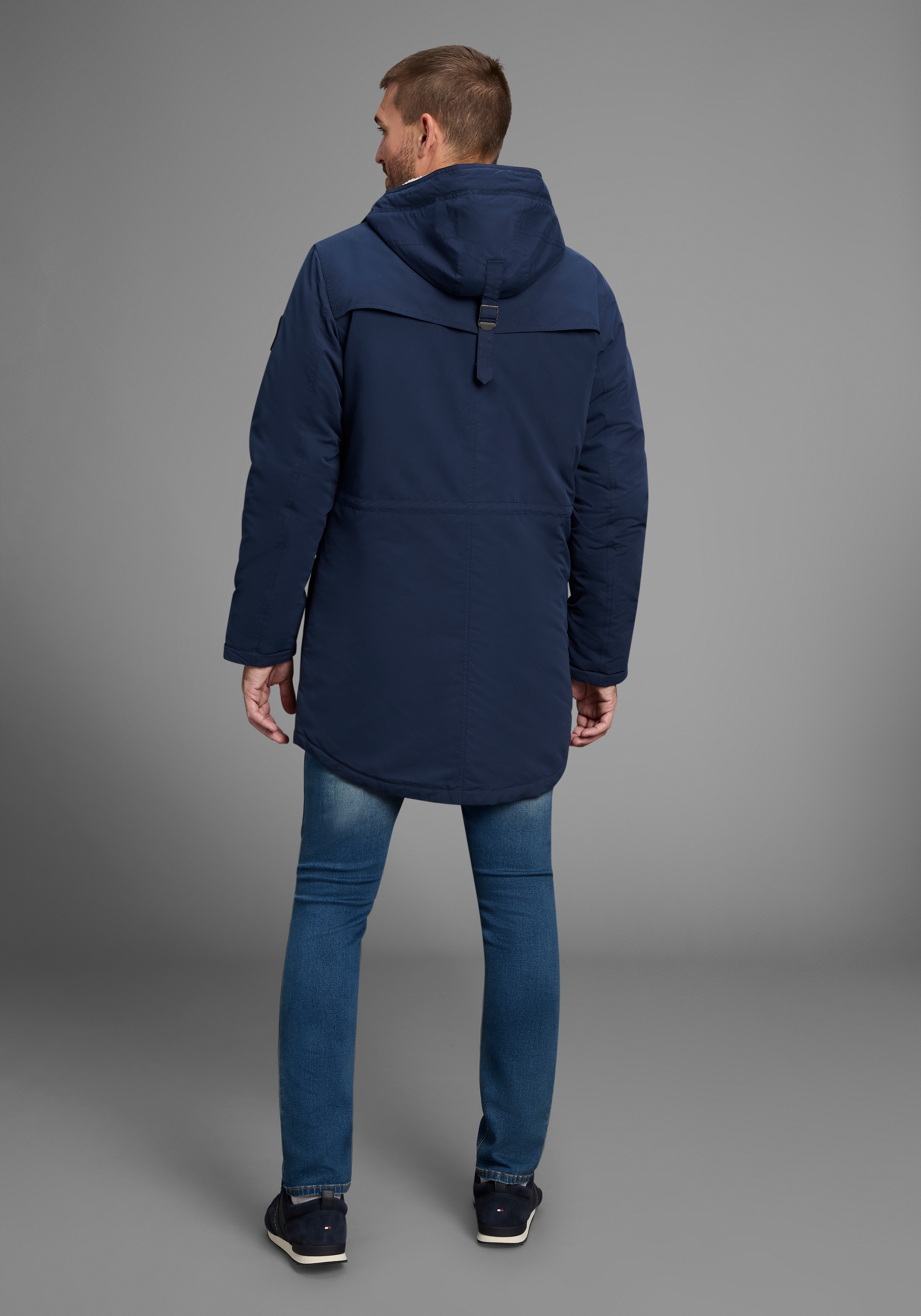 Bruno Banani Parka mit Kapuze Winterjacke mit Teddy Fleece gefüttert und anpassbarer Kapuze