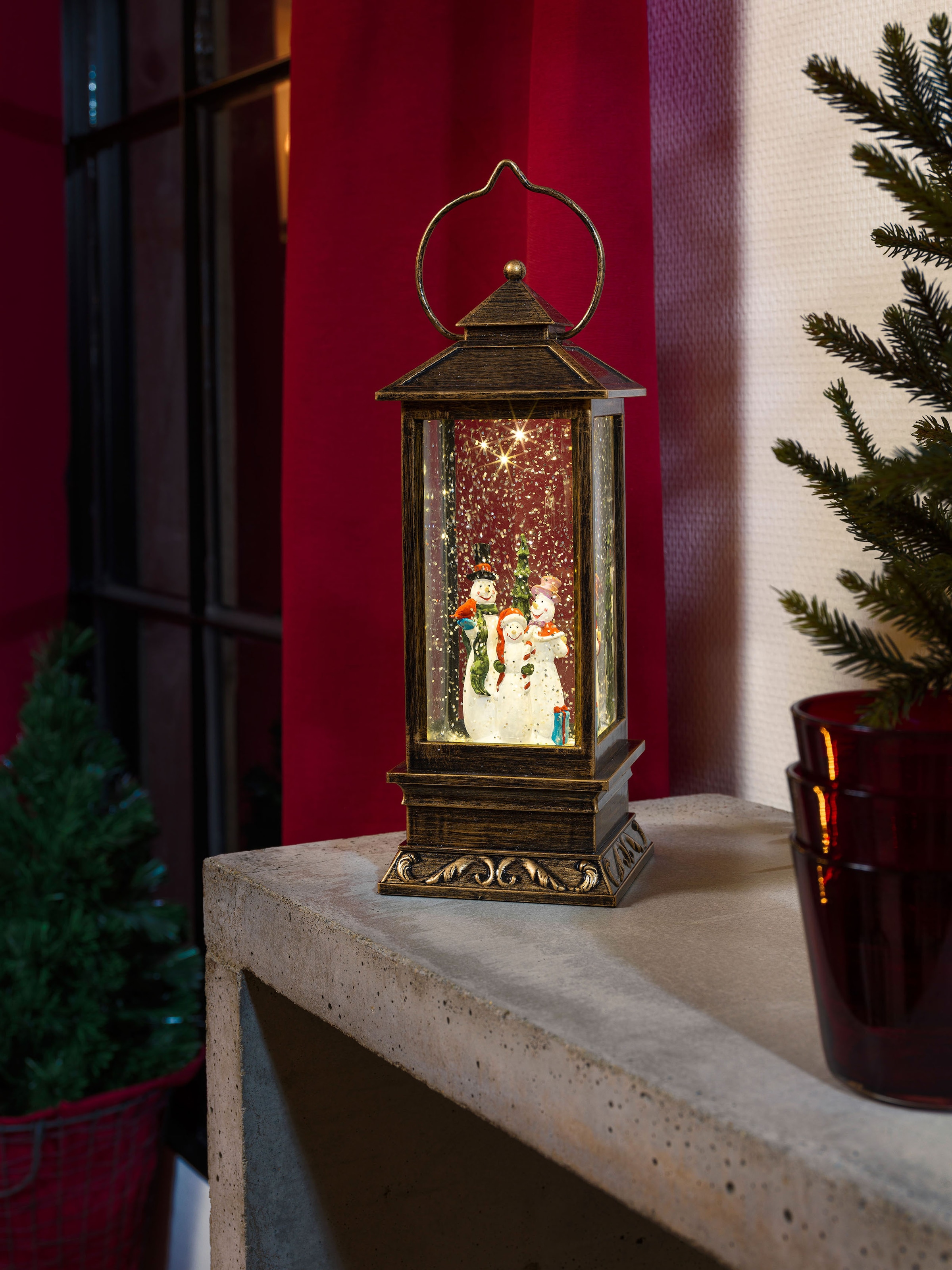 KONSTSMIDE LED Laterne »Weihnachtsdeko«, 1 flammig-flammig, LED  Schneelaterne mit Schneemännern online bei OTTO | Laternen