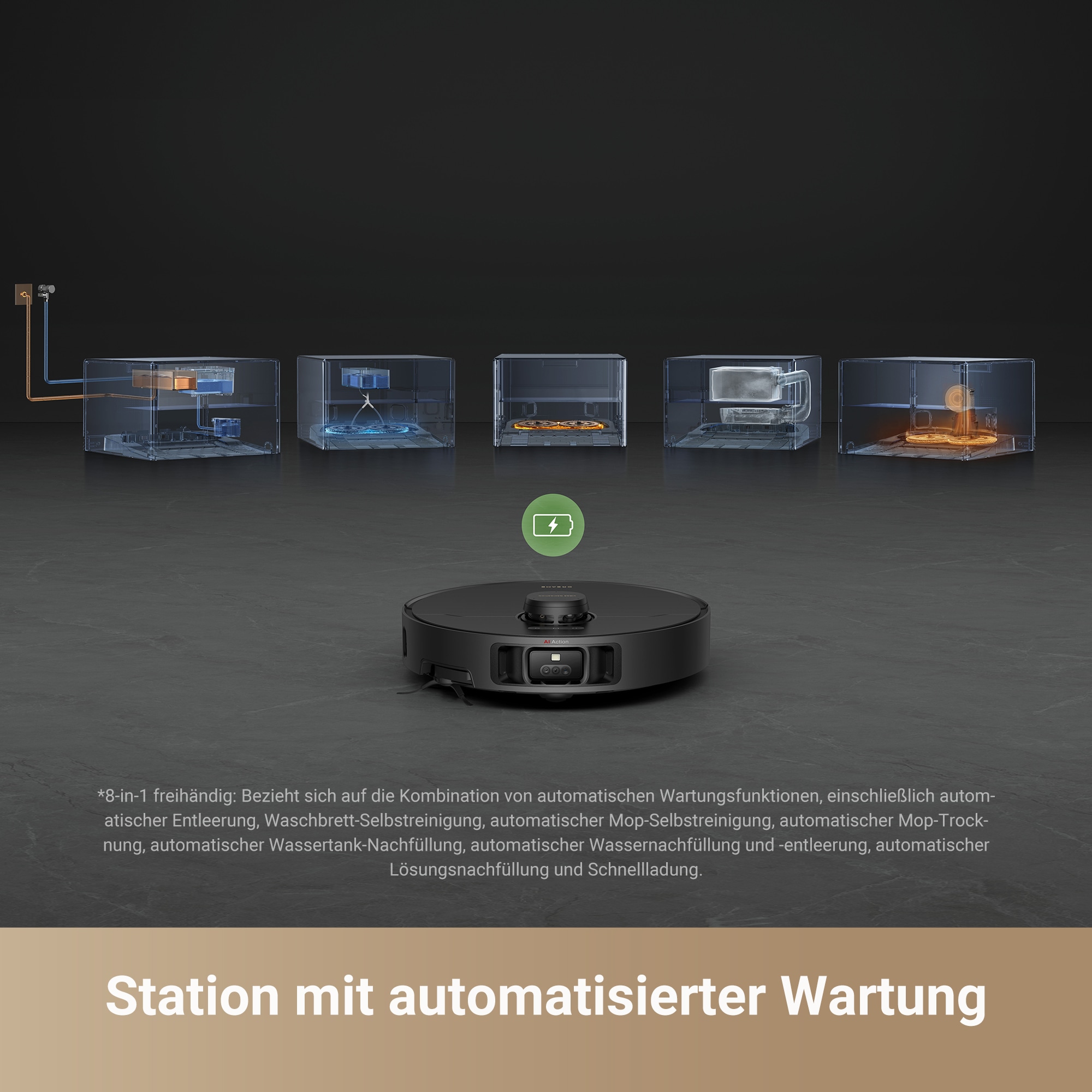 Dreame Saugroboter »Dreame X40 Master mit Wischfunktion, direkter Wasseranschluss«, 12.000Pa Saugkraft, 8-in-1-Basisstation mit automatischer Wartung