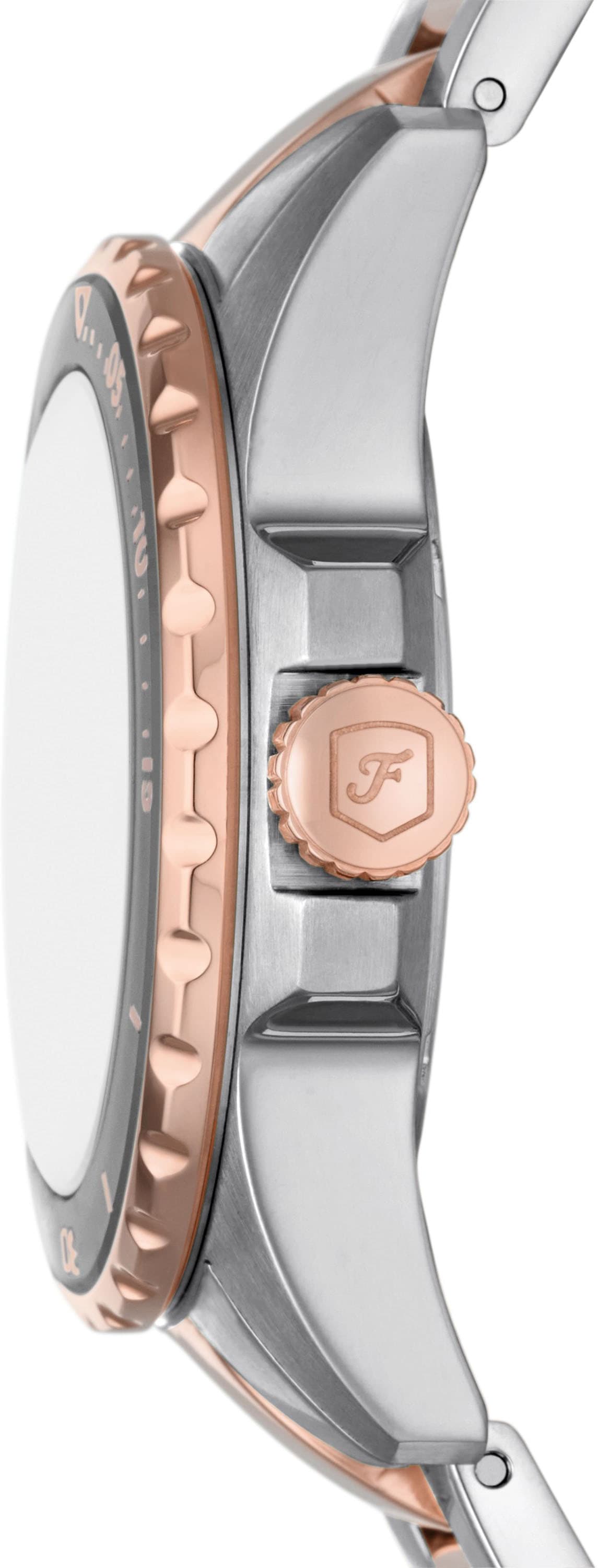 Fossil Quarzuhr »FOSSIL BLUE DIVE LADIES«, Armbanduhr, Damenuhr, Edelstahlarmband, bis 10 bar wasserdicht