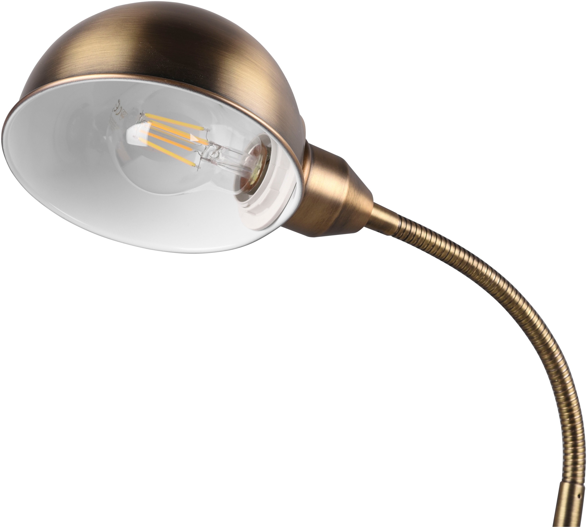 TRIO Leuchten Schreibtischlampe »Perry«, 1 flammig, Leuchtmittel E27 | ohne Leuchtmittel, Tischleuchte Büro, exkl. 1xE27 10W, flex. verstellbar, Schnurschalter