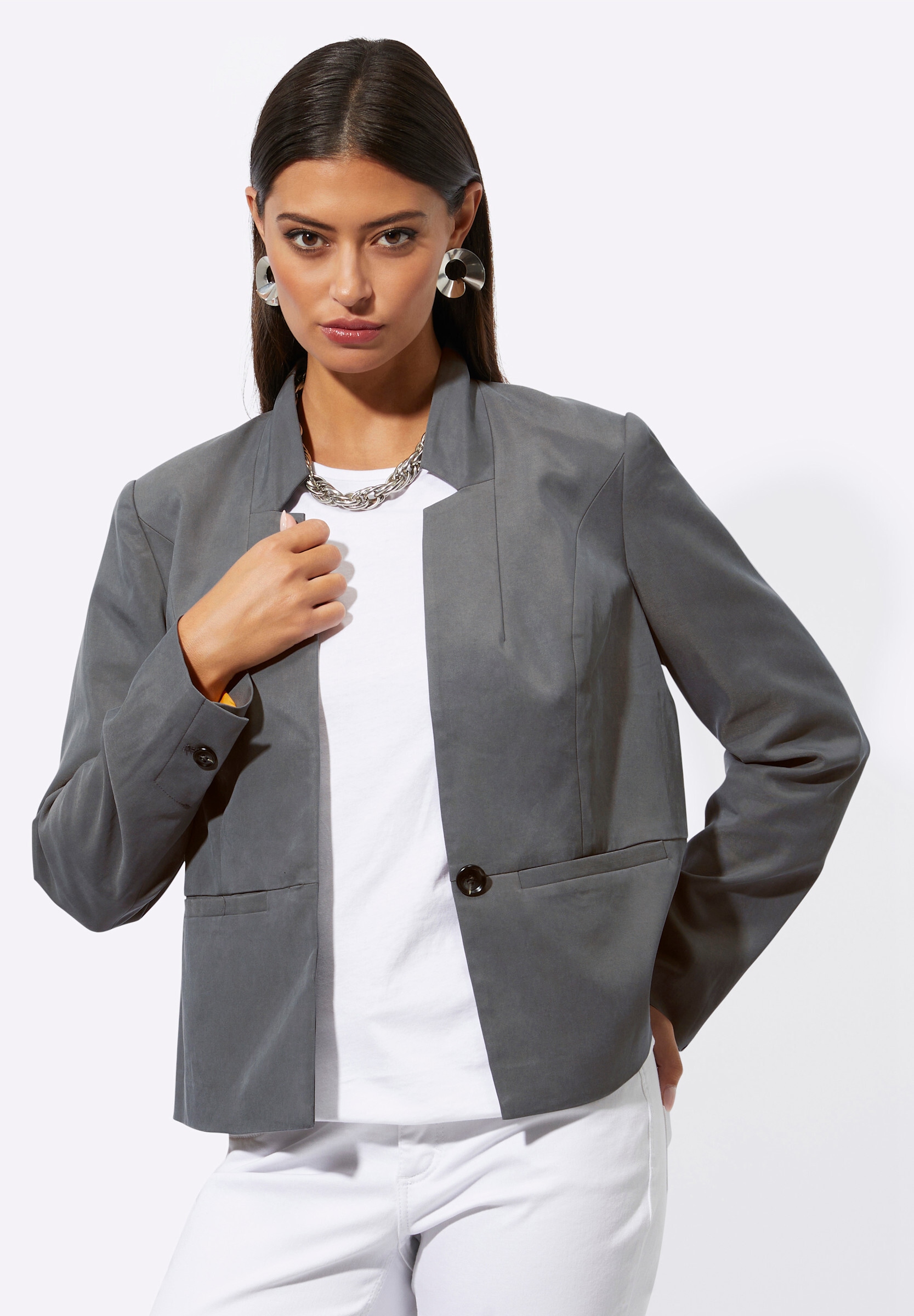 creation L Blusenblazer »Lyocell-Mix-Blazer Blazer mit Knöpfen in Horn-Optik«