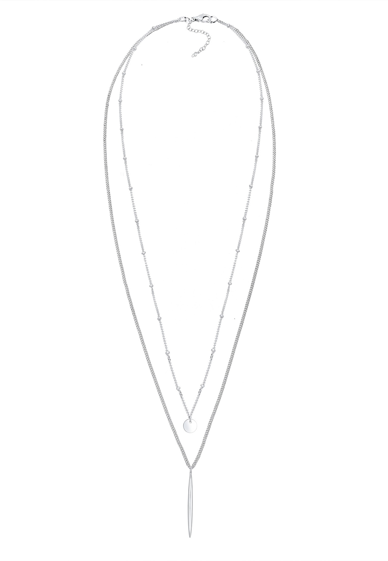 Elli Silberkette »Halskette 2-lagig Layer im Geo Look 925 Sterling Silber«