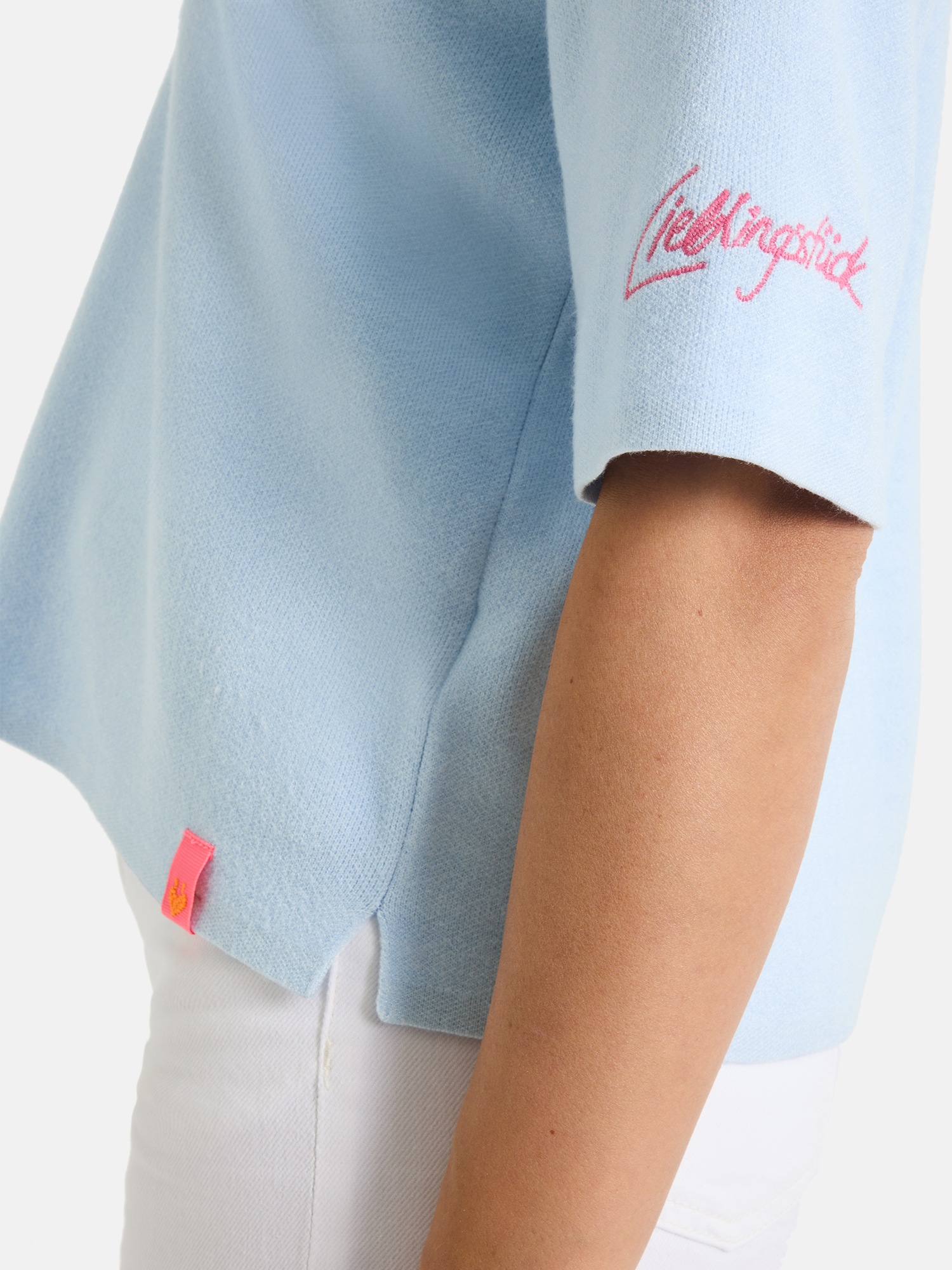 Lieblingsstück Polokragenpullover »TainaL« mit floraler Pailletten-Applikation