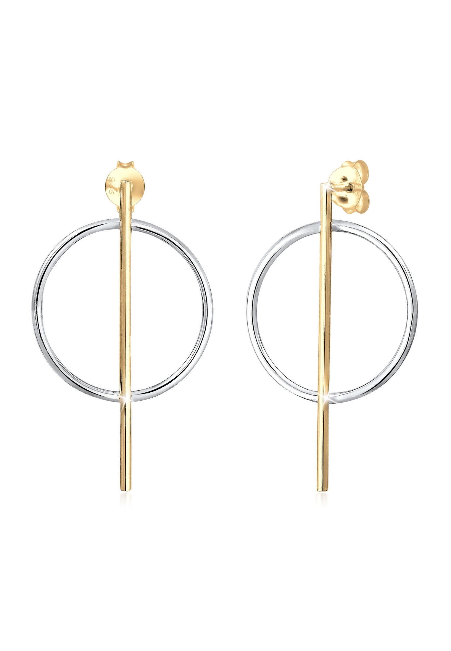 Elli Paar Ohrstecker »Ohrhänger Geo Kreis Basic Minimal Look 925 Silber«