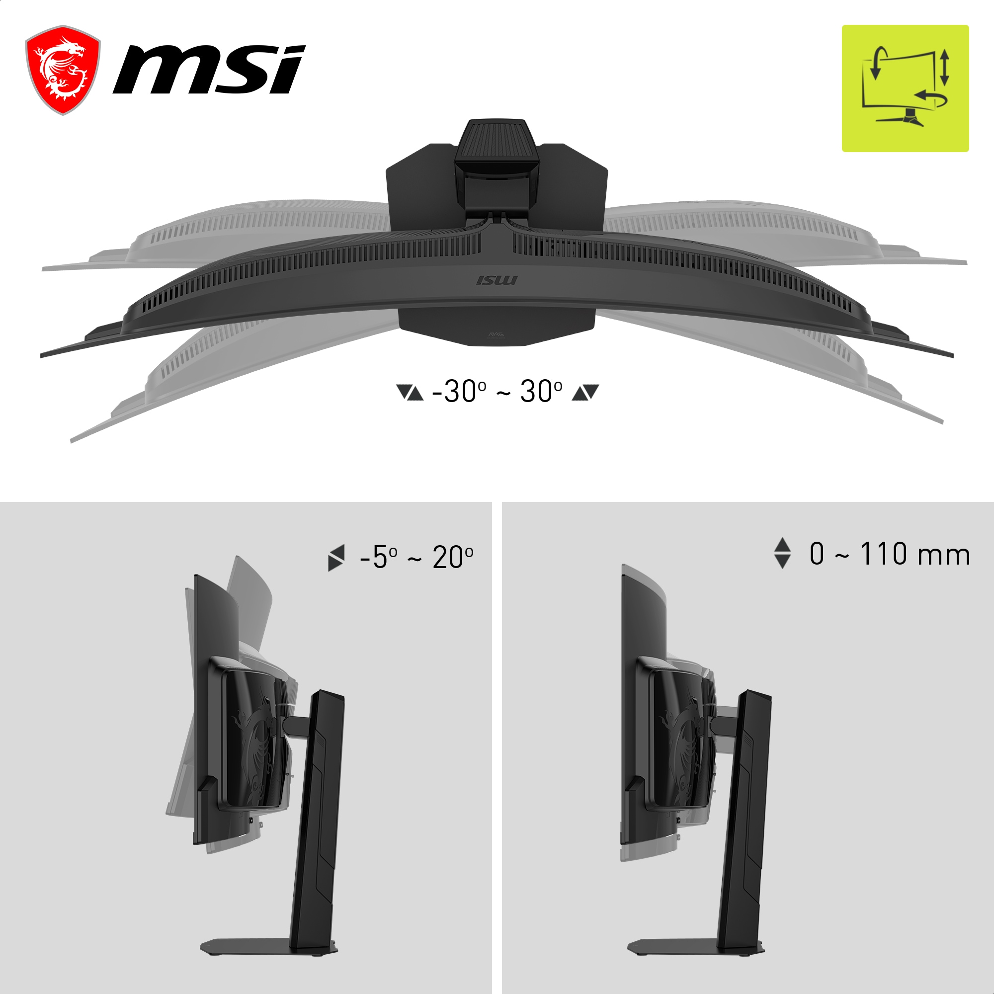 MSI OLED-Monitor »MAG 341CQP QD-OLED« 86,8 cm/34 ″  3440 x 1440 px UWQHD 0,03 Reaktionszeit 280 Hz neig-, schwenk-, höhenverstellbar