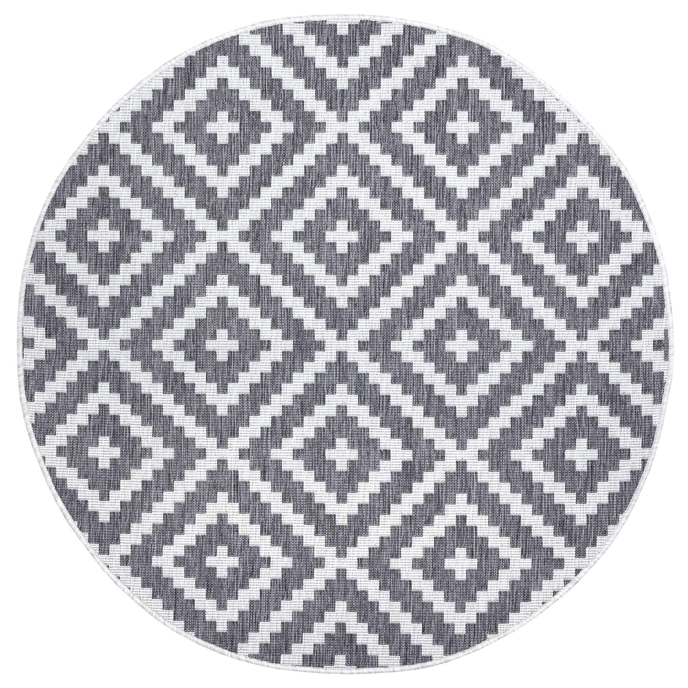 my home Teppich »Ronda Wendeteppich«, rund, 5 mm Höhe, Sisal-Optik, Flachgewebe, In- und Outdoor, geometrisches Boho Design