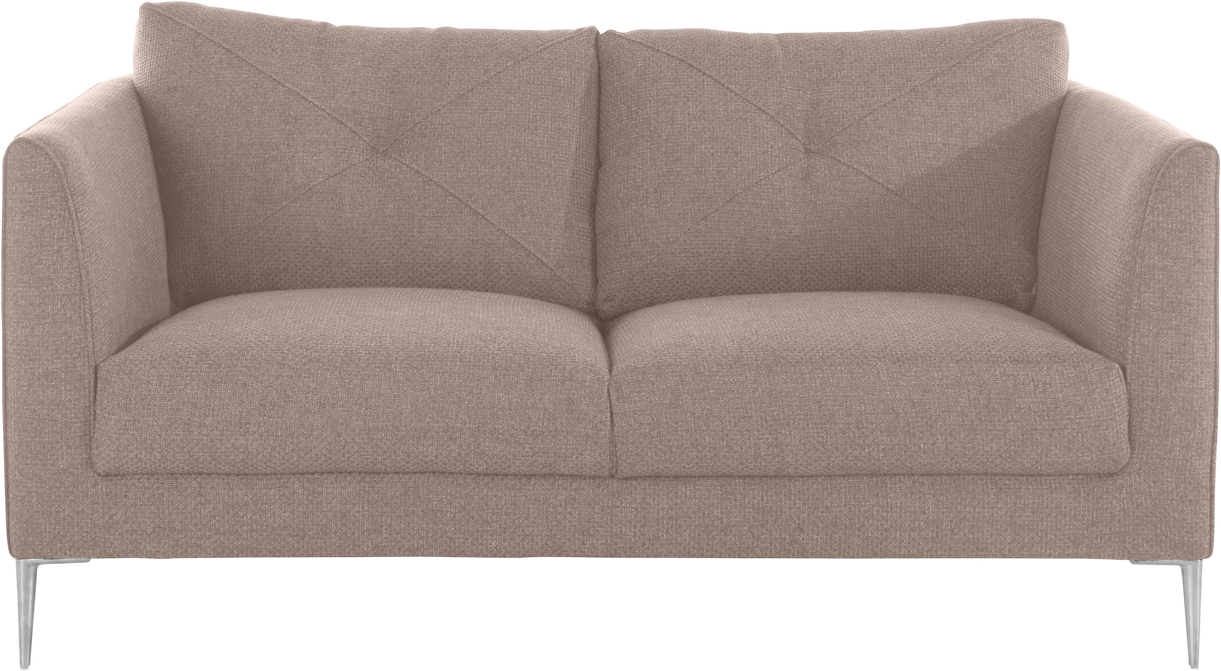 TRENDMANUFAKTUR 2-Sitzer »Chilltime, elegant und bequem, Komfortsitzhöhe 46cm, hoher Fuß« mit eleganter Kreuznaht in den Rückenkissen, Breite 167 cm