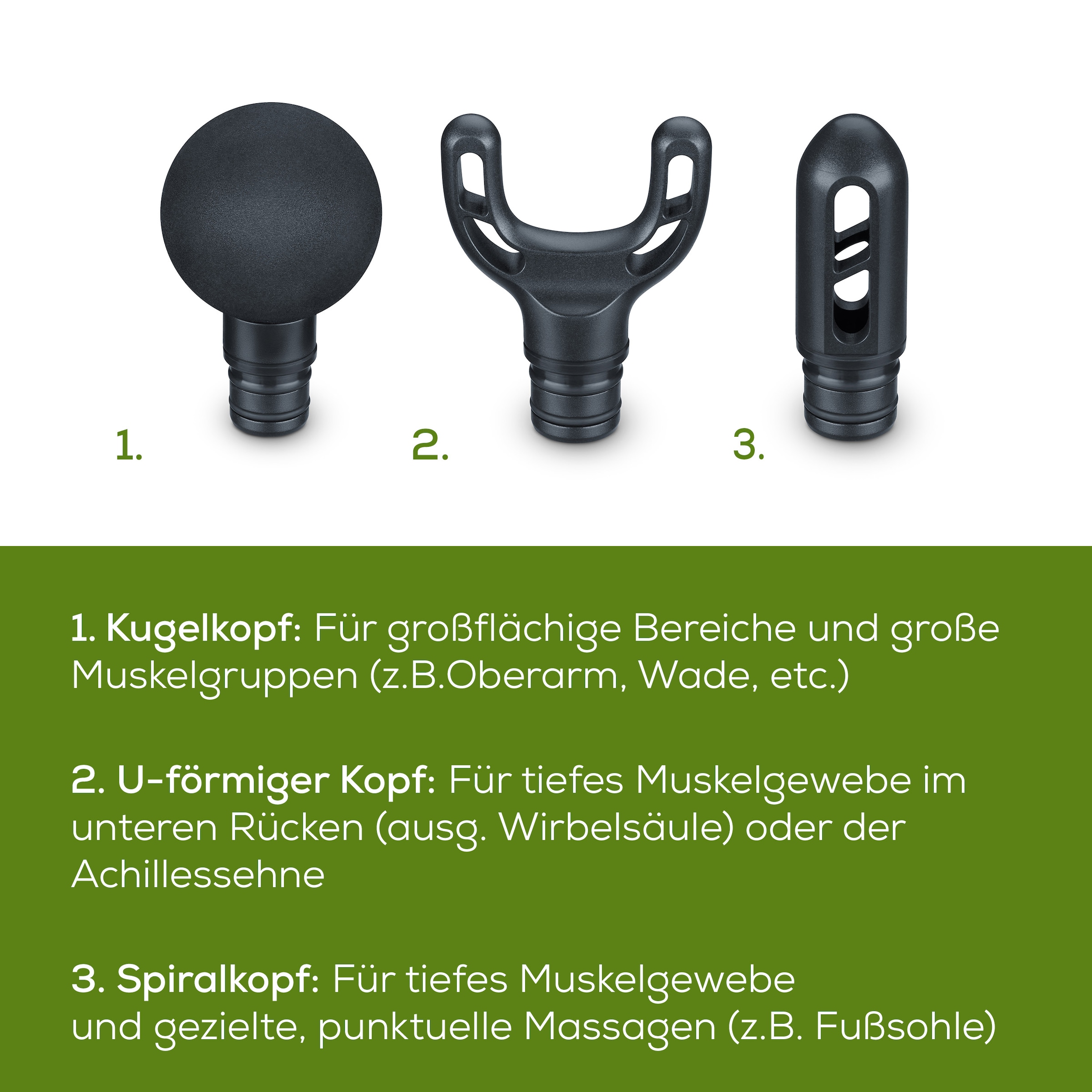BEURER Massagepistole »MG 89 kraftvolles Muskelmassagegerät mit 3 Aufsätzen«, Gezielte Muskelregeneration, 3 Massageaufsätze, 5 Intensitätsstufen