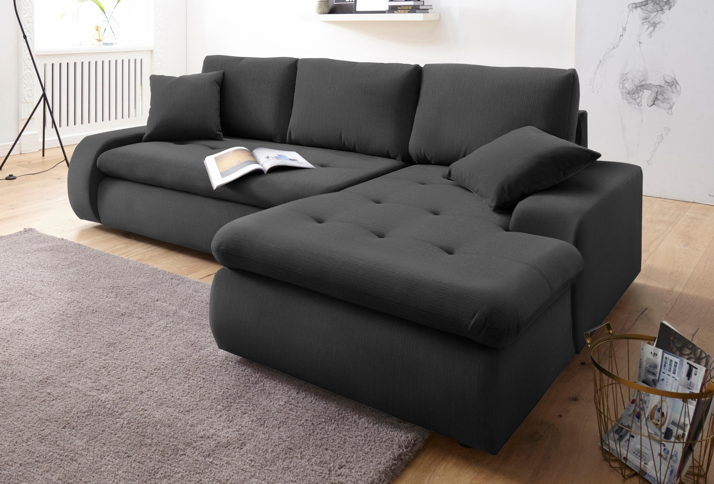 TRENDMANUFAKTUR Ecksofa »Indie II, tolle Detailverarbeitung, bequem und komfortabel im Sitz«, XL und XXL, wahlweise mit Bettfunktion, L-Form