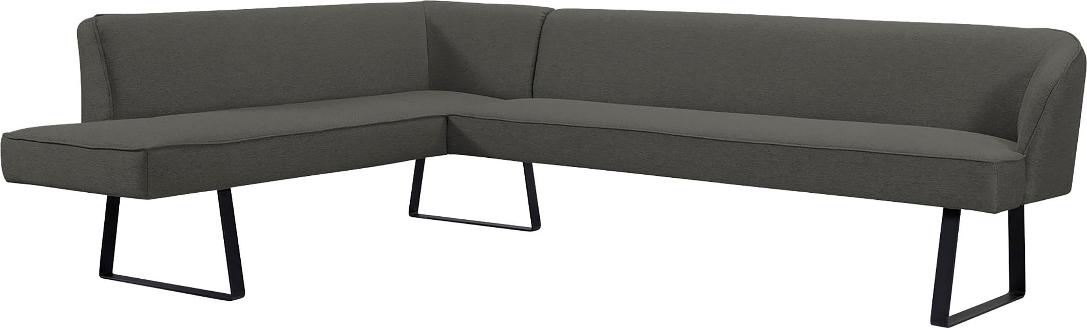 exxpo - sofa fashion Eckbank »Americano«, mit Keder und Metallfüßen, Bezug in verschiedenen Qualitäten