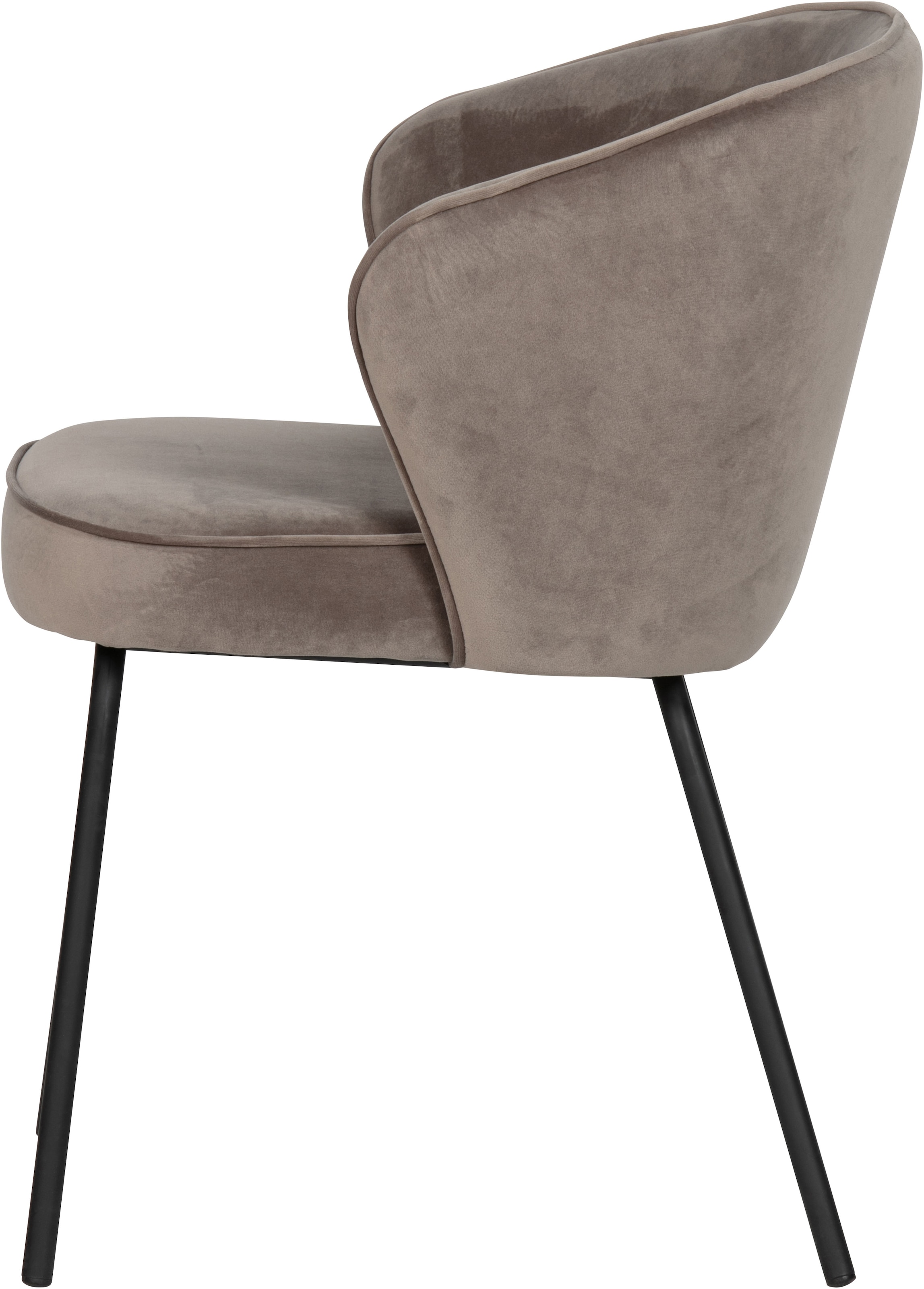 WOOOD Esszimmerstuhl »Admit Bezug mit Metallgestell und runde Formen H 78 x B 60 x T 58 cm« (Set) 2 Stk.(Set, 2 St) Velvet, Tragkraft 150 kg, schwarzen Beinen, pfleigleicht