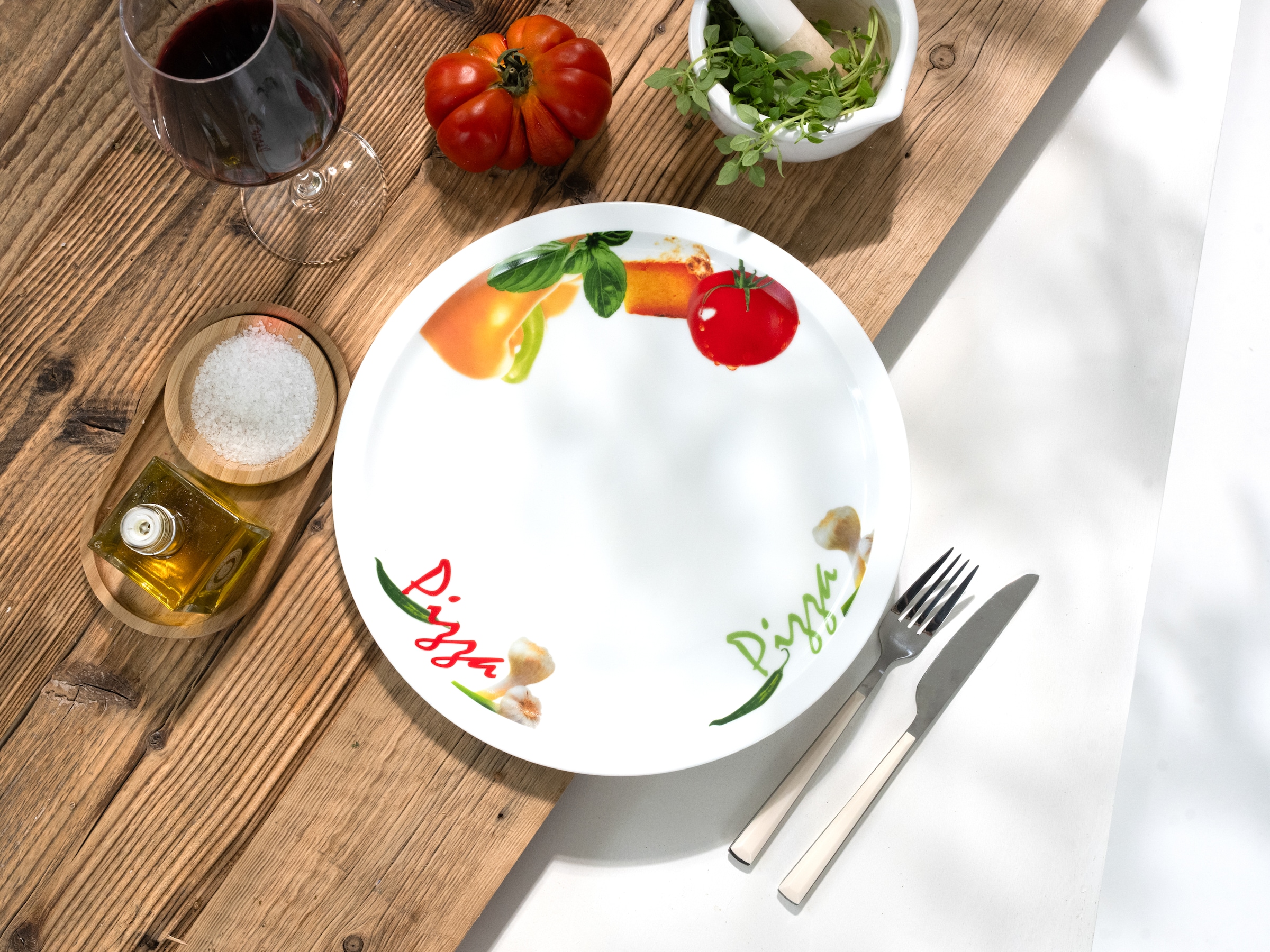 CreaTable Pizzateller »Milano Pizza, Teller-Set, 4-tlg.« Italienische Eleganz, Vielseitig einsetzbar