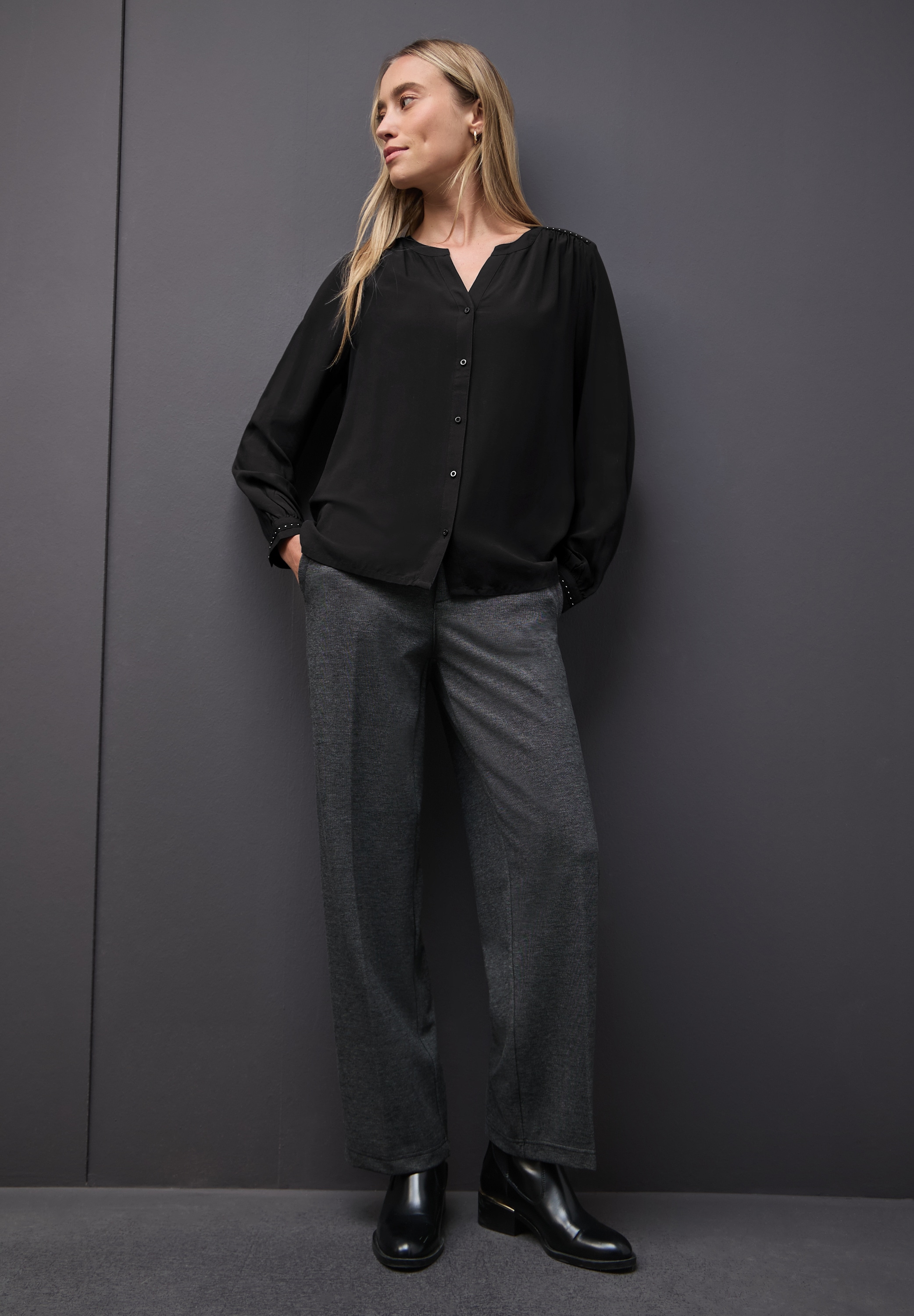 STREET ONE Langarmbluse mit Nieten