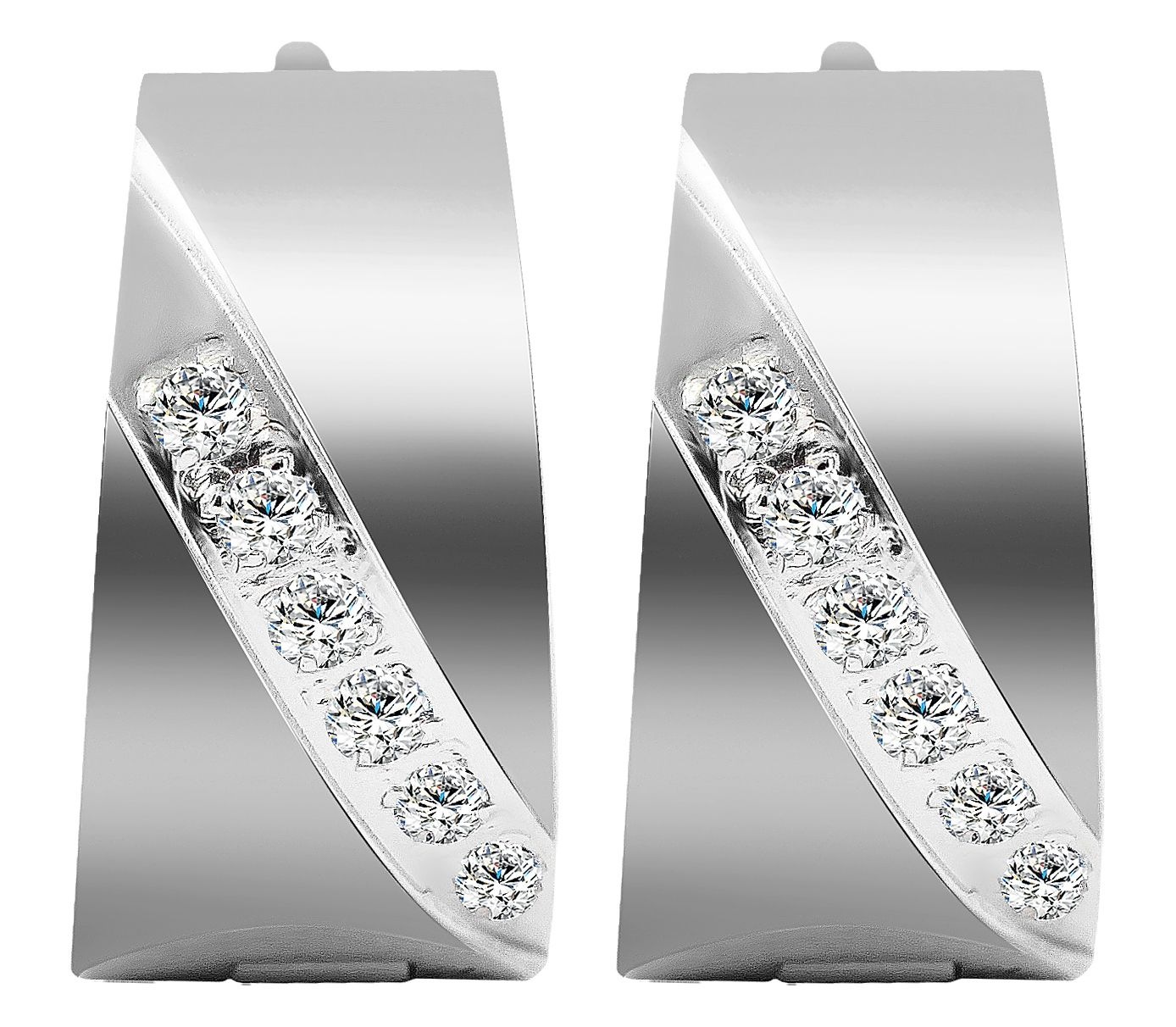 Adelia´s Paar Creolen »Damen Ohrringe ¿ Klappcreole aus Edelstahl mit Strass Steinchen«