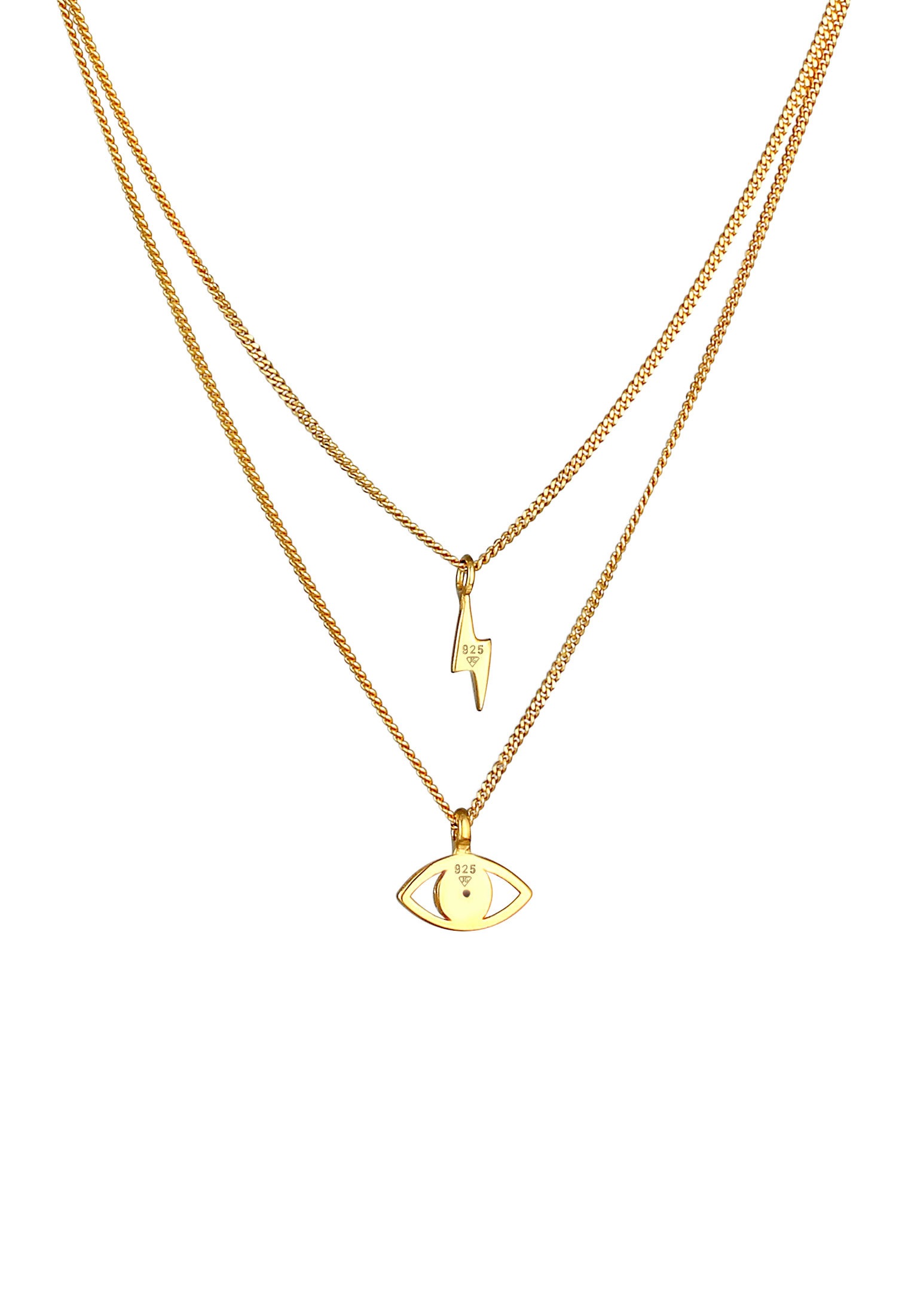 Elli Silberkette »Halskette Layer Evil Eye Blitz 925 Silber, mit Kristallen von Swarovski®«