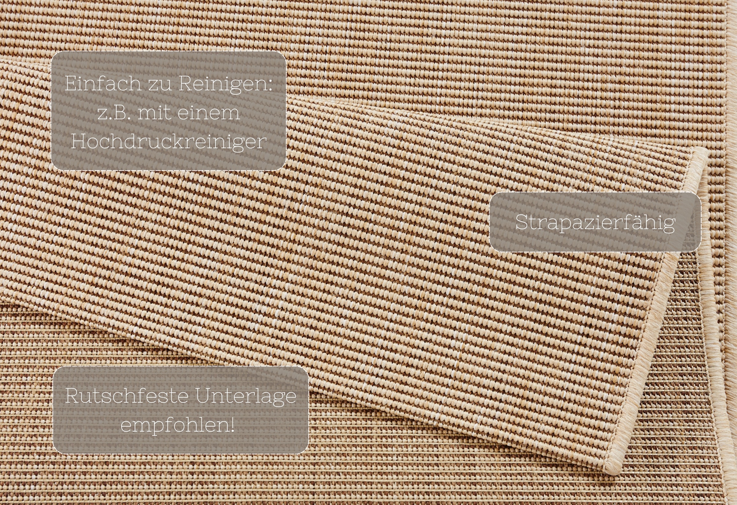 NORTHRUGS Teppich »Match«, rechteckig, 8 mm Höhe, In-& Outdoor, Kurzflor, Läufer, Modern, Unifarben, Wohnzimmer, Balkon