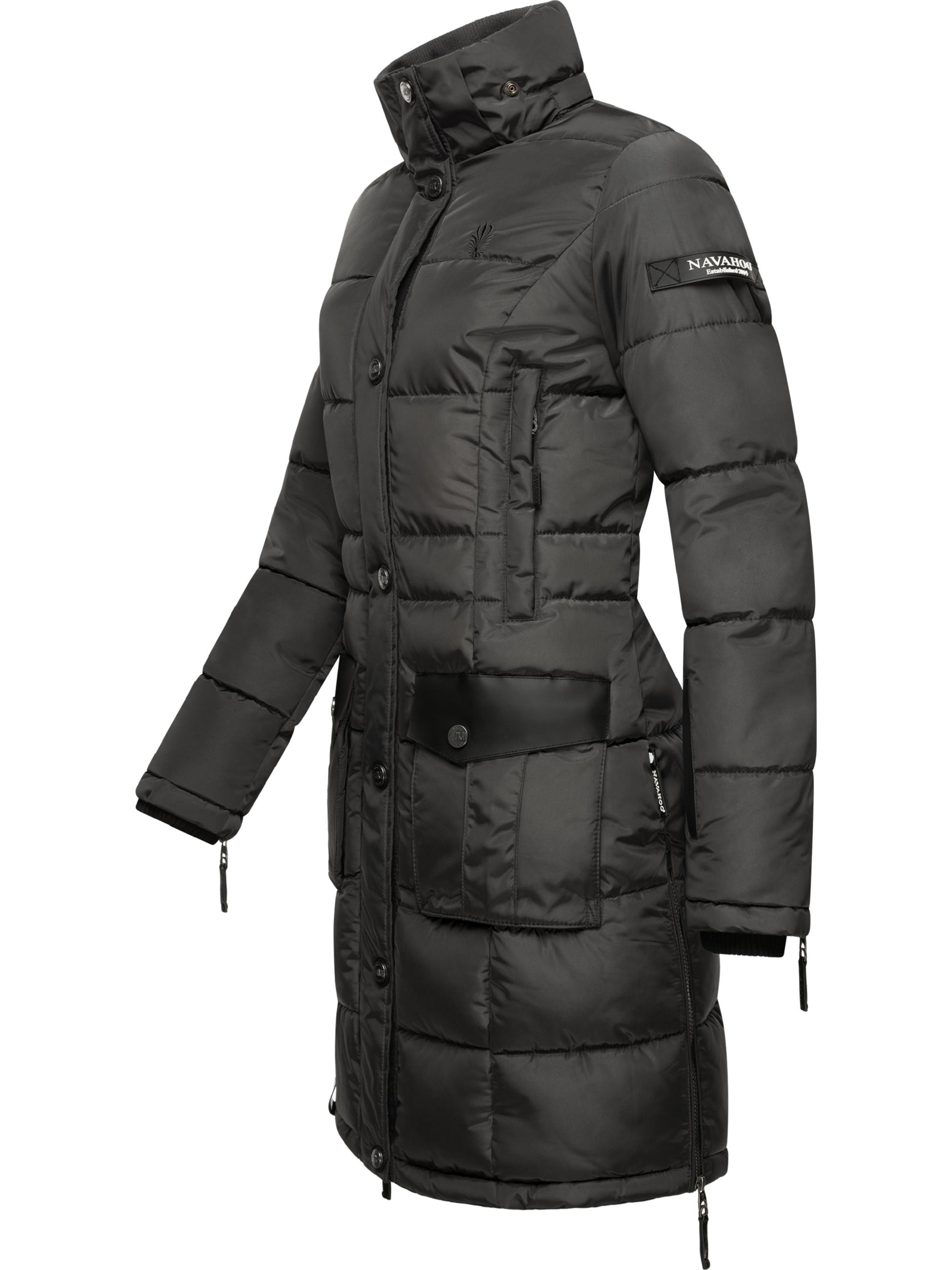 Navahoo Steppmantel »Steppmantel Sinja«, stylischer Winter Parka mit edlem Fellimitat