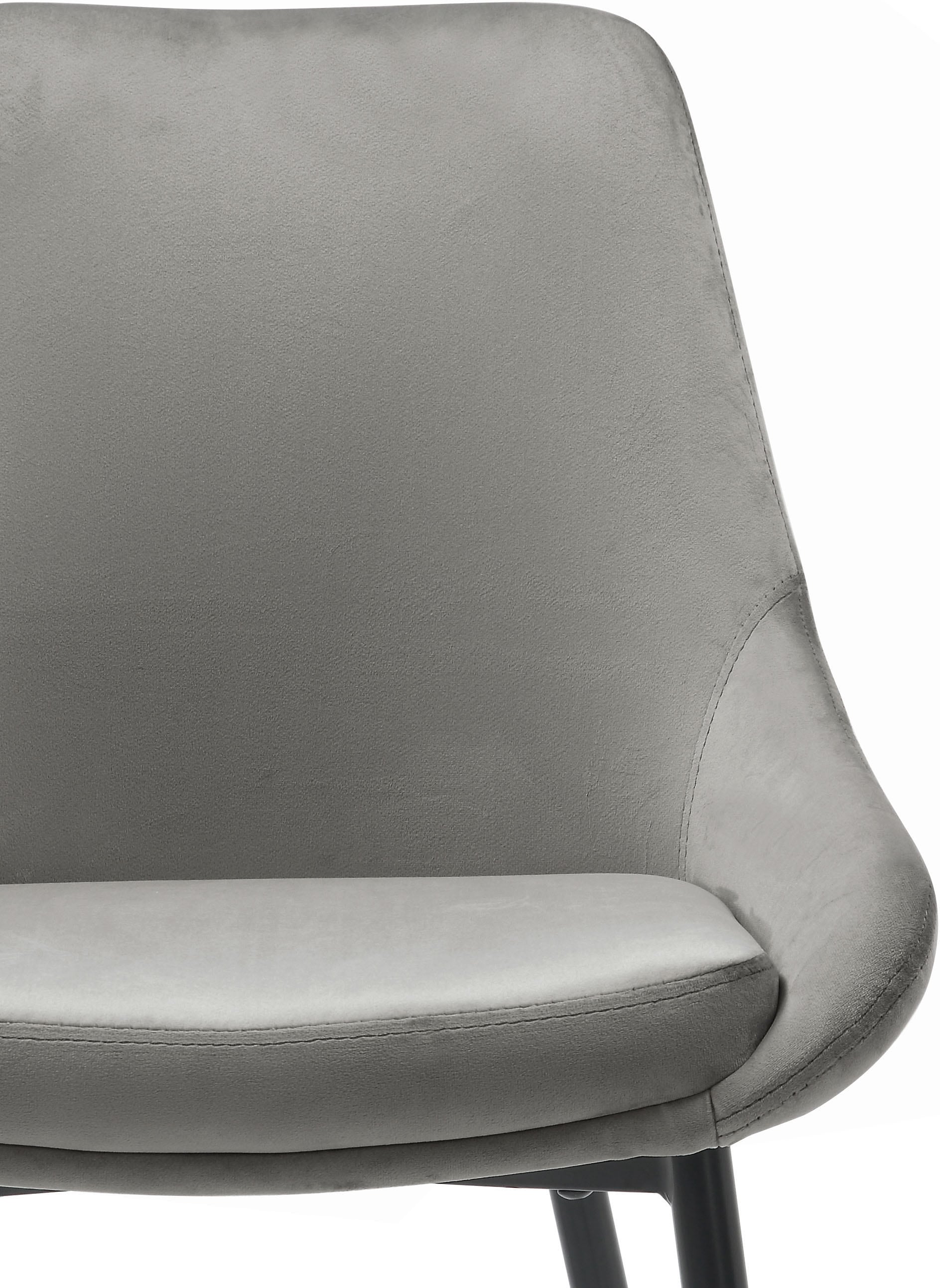 INOSIGN Esszimmerstuhl »Niam, TOPSELLER!, OTTOs Choice«, Samtvelours, 2er Set, schwarze Metallbeine, pflegeleichter Samtvelours Bezug