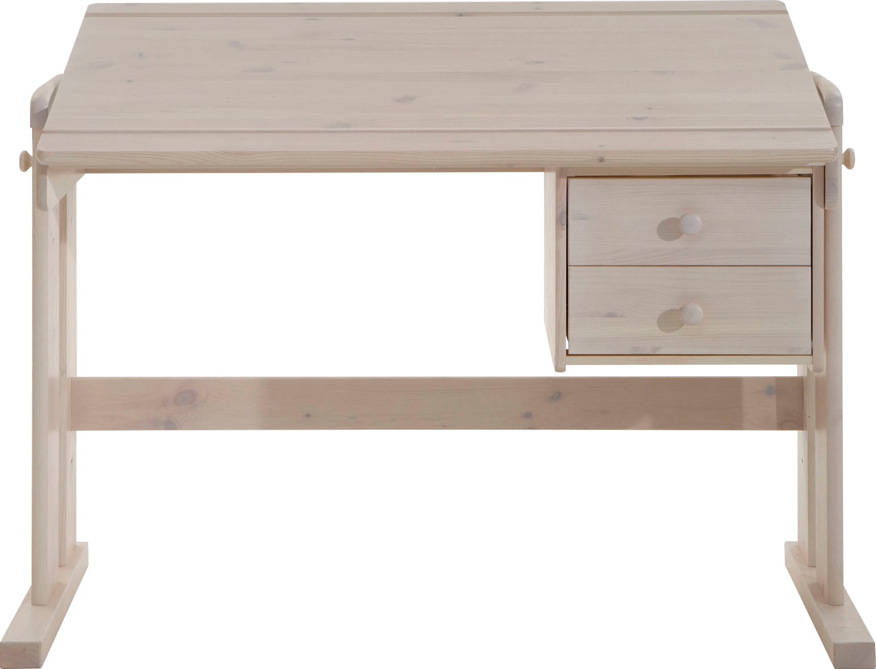 Lüttenhütt Kinderschreibtisch »Hein«, Schreibtisch in Kiefer massiv, höhenverstellbar mit Schubladen