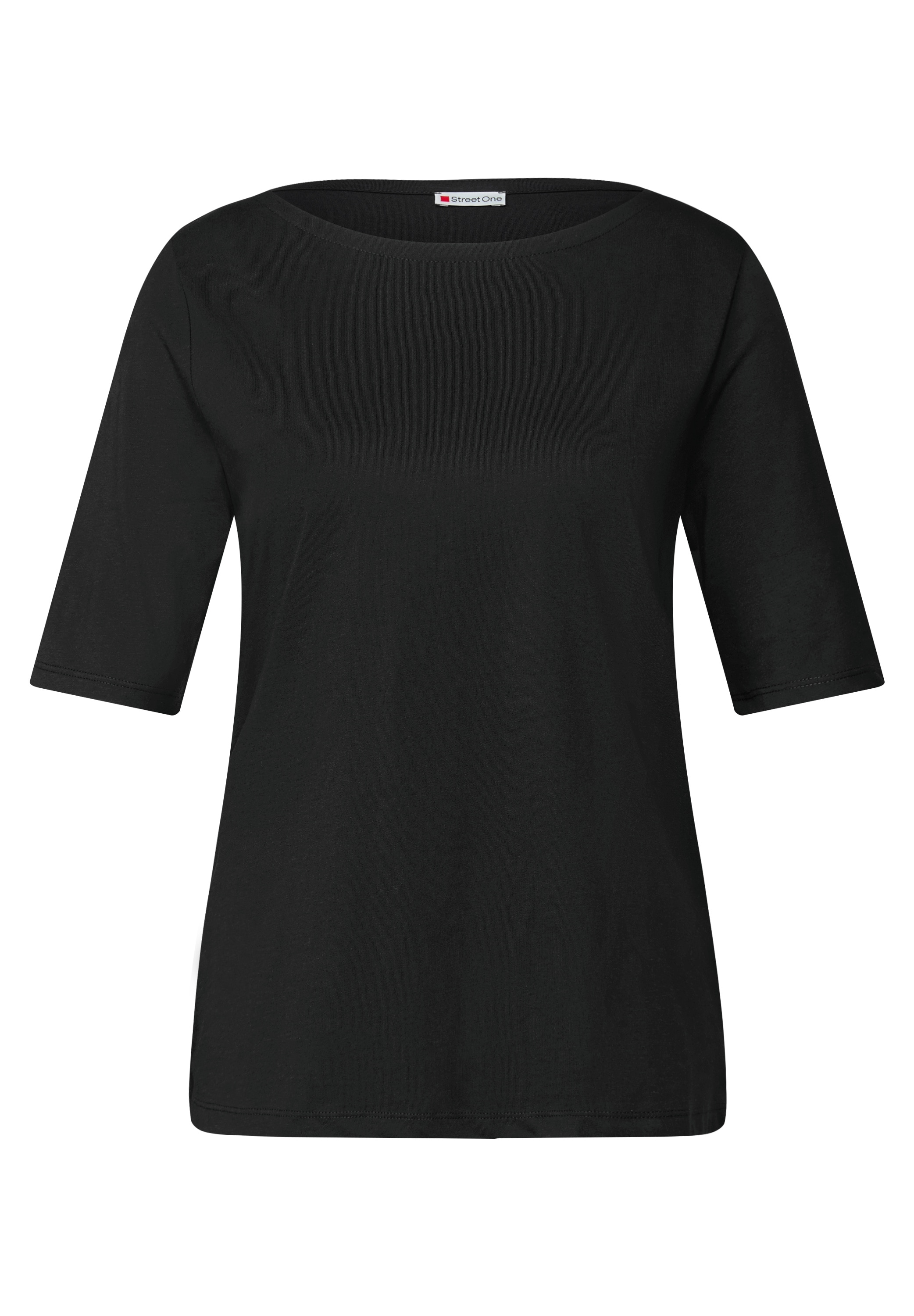 STREET ONE T-Shirt, U-Boot Ausschnitt, Basic