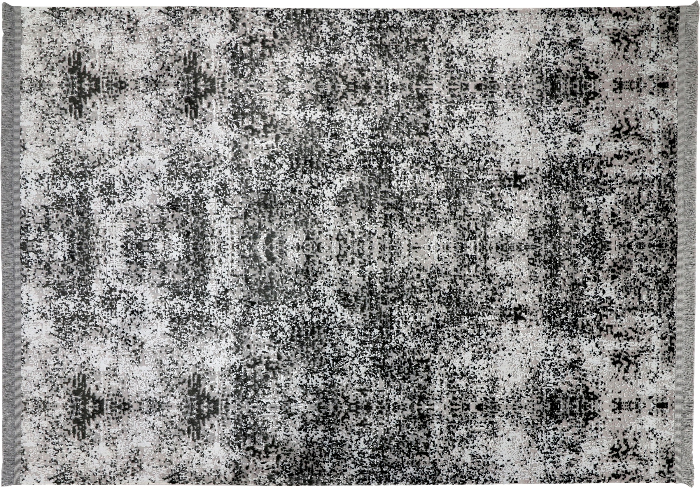 RESITAL The Voice of Carpet Teppich »Lucca 6003«, rechteckig, 5 mm Höhe, Kurzflor, gewebt, modernes Design, leichter Glanz durch Viskose, mit Fransen, ideal im Wohnzimmer & Schlafzimmer