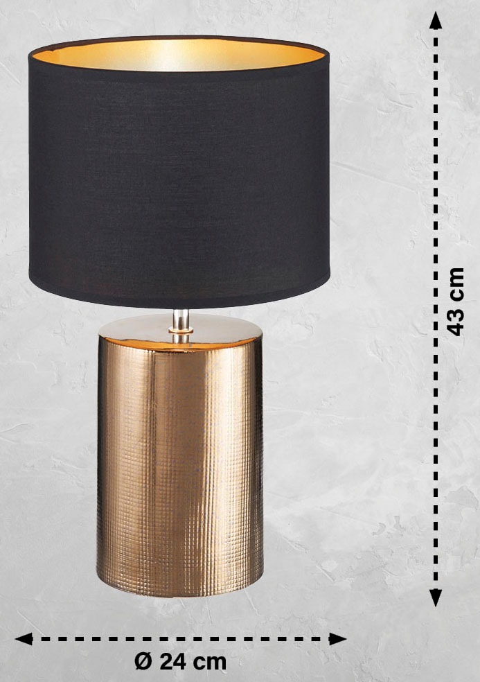 FISCHER & HONSEL Tischleuchte »Bronz«, Leuchtmittel E27 | ohne Leuchtmittel, extravaganten Materialkombination