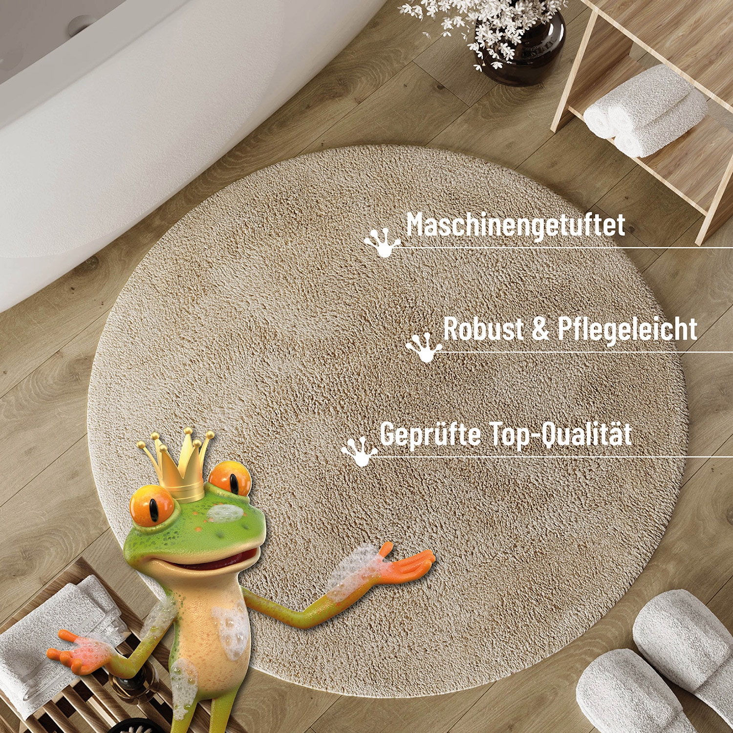 Wecon home Basics Badematte »Erik« Höhe 20 mm waschbar, rutschfest, sehr weich, strapazierfähig, pflegeleicht