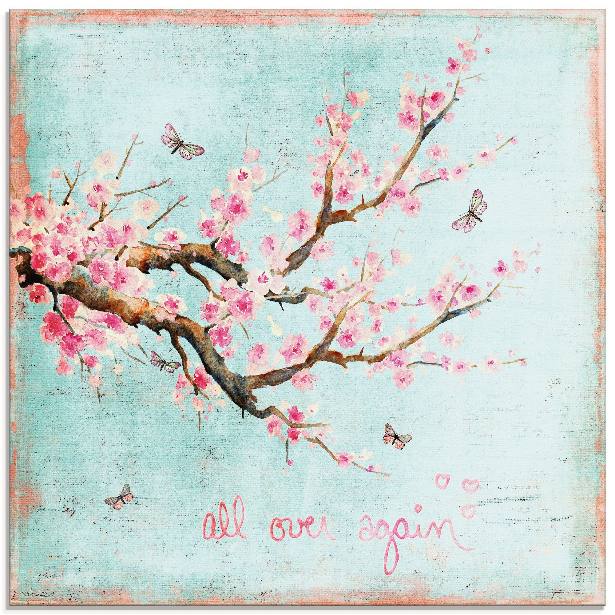 Artland Glasbild »Er ist wieder da«, Blumen, (1 St.)