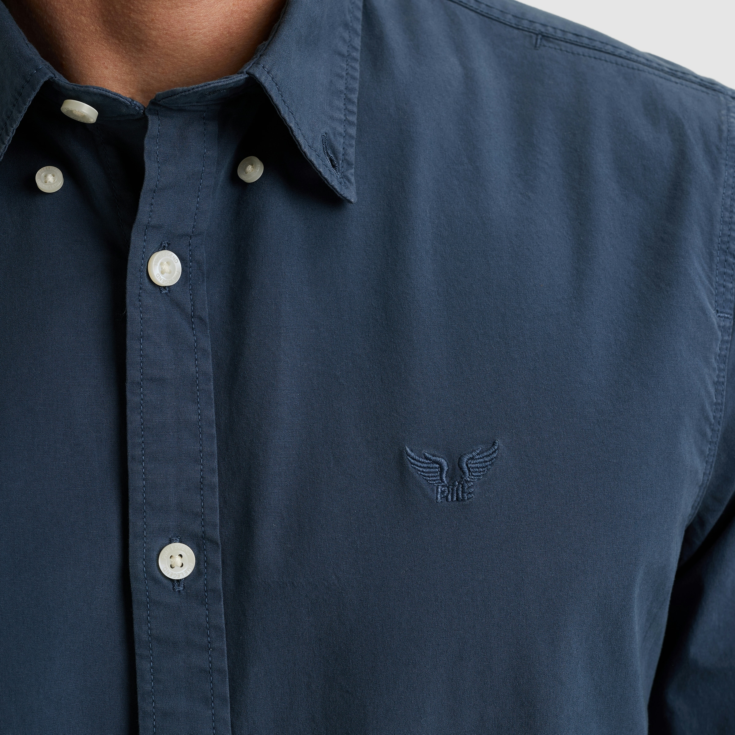 PME LEGEND Langarmhemd, mit Logo Stickerei