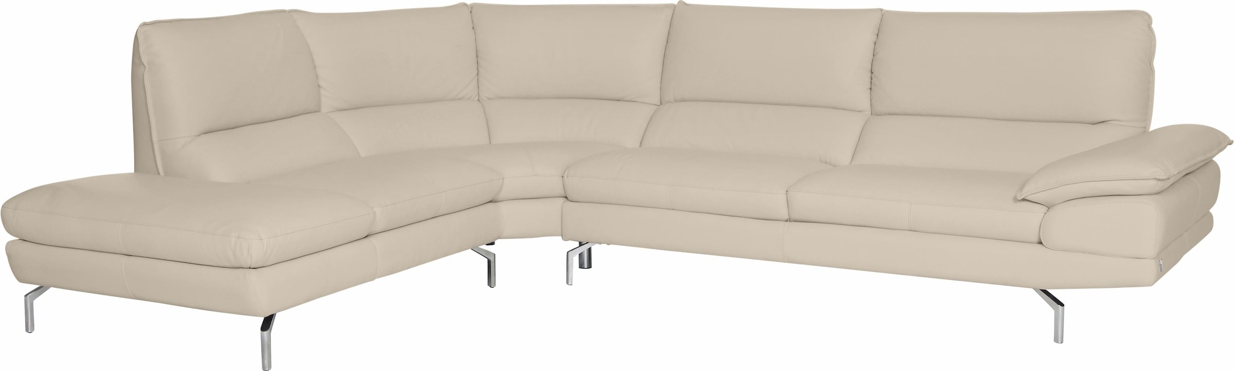 CALIA ITALIA Ecksofa »Dave, italienisches Designsofa L-Form, erstklassiger Sitzkomfort«, Ottomane wahlweise links oder rechts, in zwei tollen Lederqualitäten