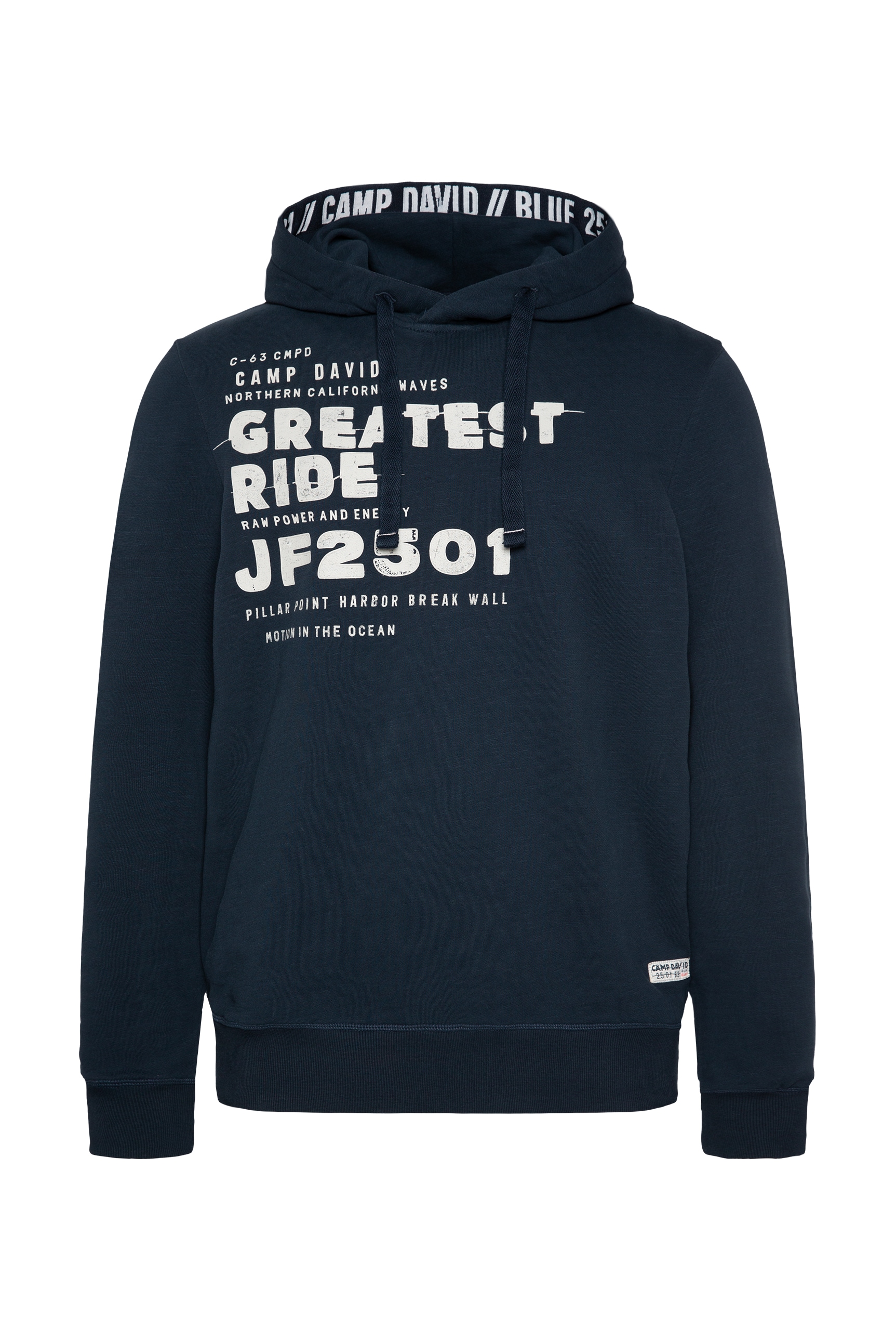 CAMP DAVID Kapuzensweatshirt, mit kontrastreichem Print