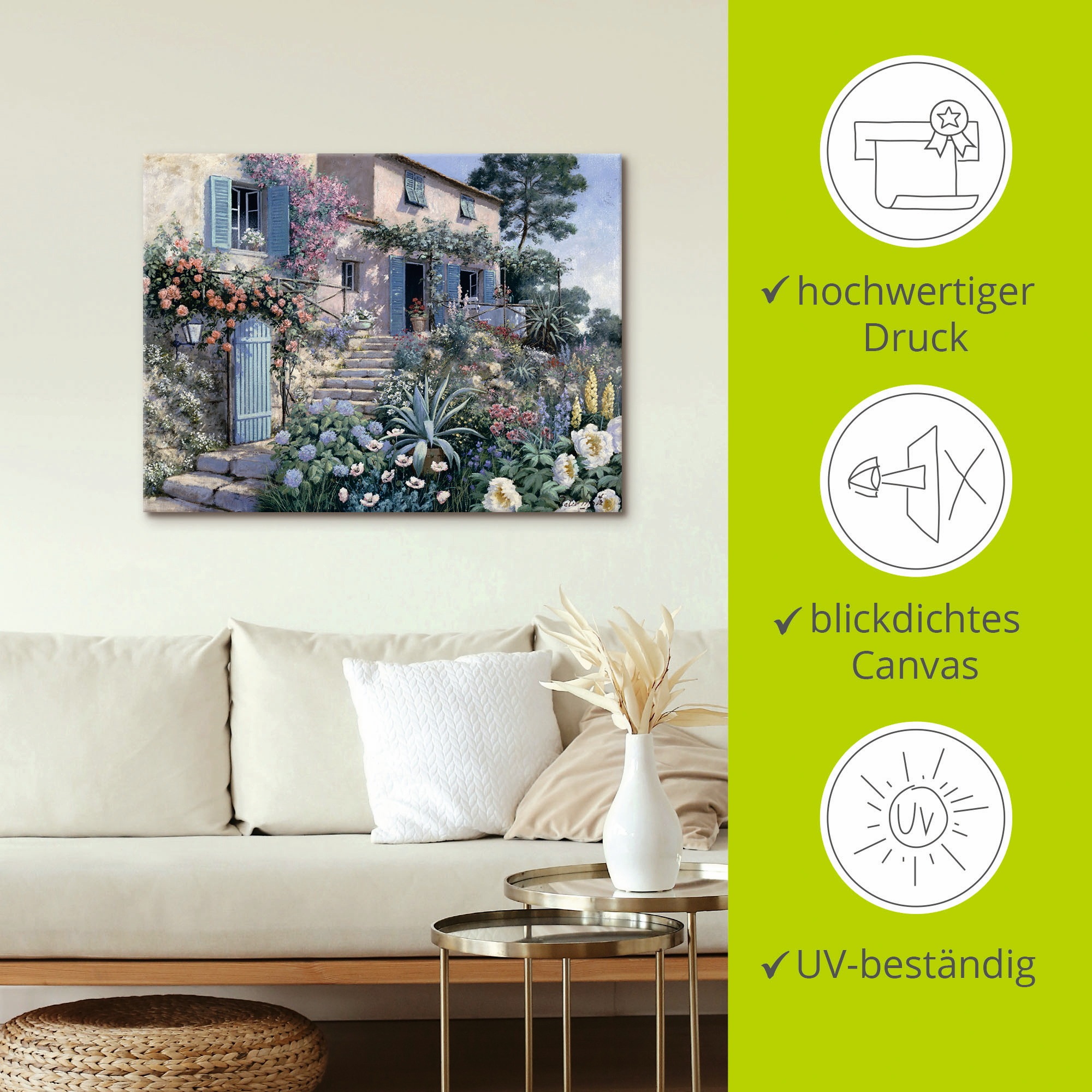 Artland Wandbild »Stufen zum«, Garten, (1 St.), als Leinwandbild, Poster, Wandaufkleber in verschied. Größen