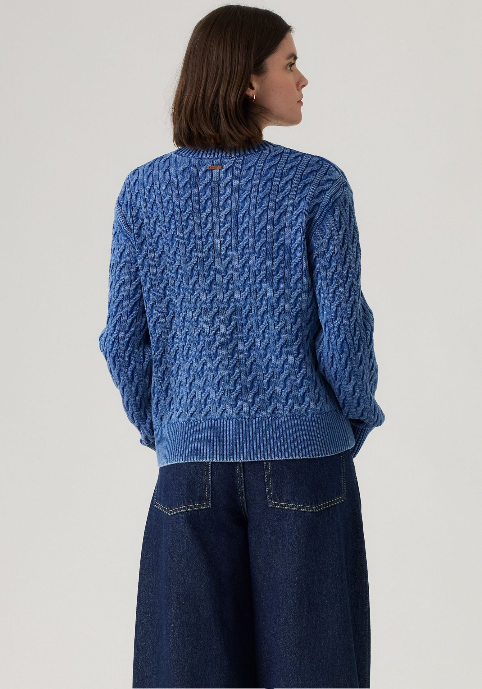 Levi's® Rundhalspullover »BOYFRIEND CREW PU«, Mit Zopfmuster