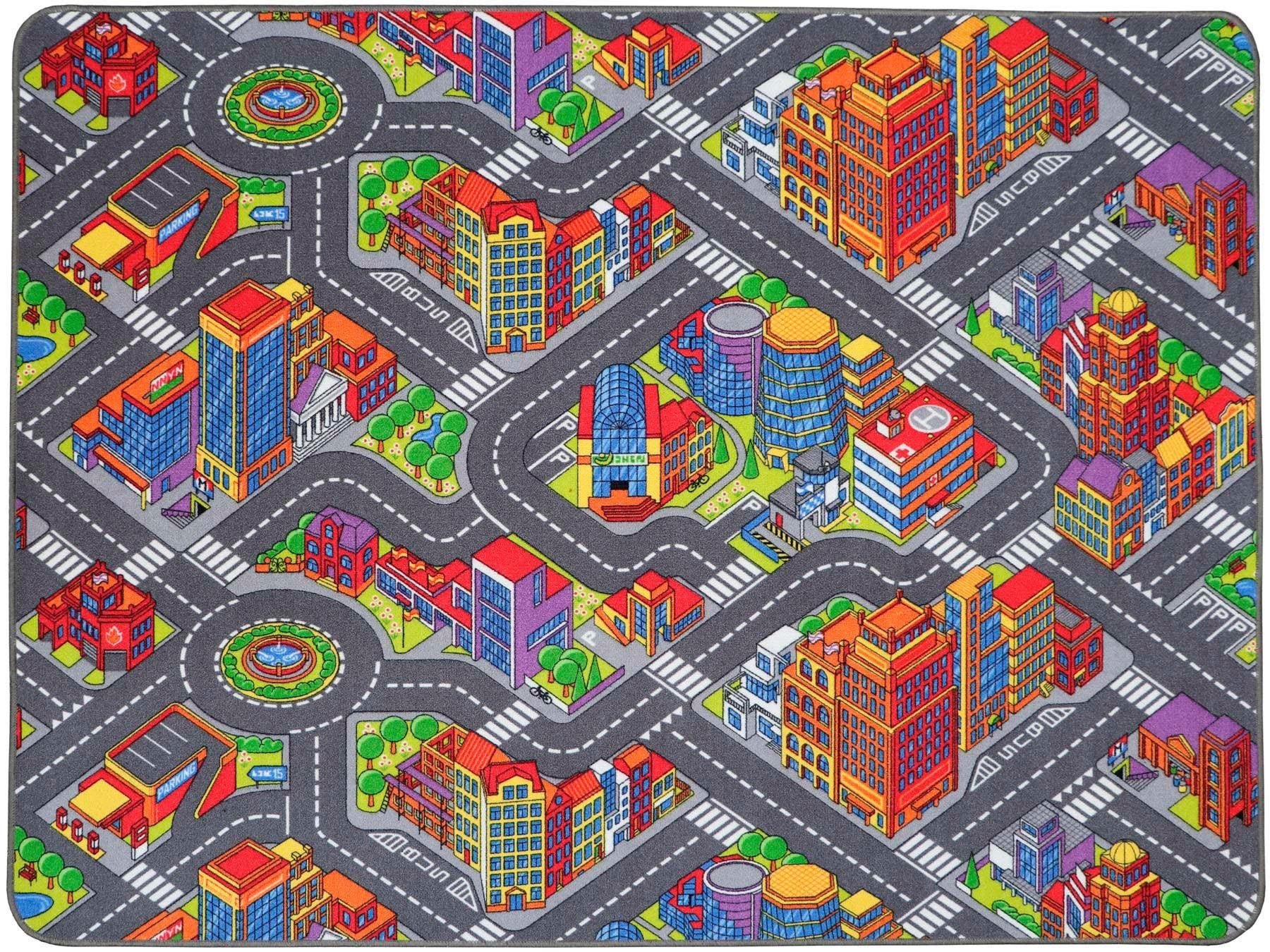 Primaflor-Ideen in Textil Kinderteppich »BIG CITY«, rechteckig, Straßen-Spiel-Teppich, Straßenbreite ca. 9 cm, Kinderzimmer