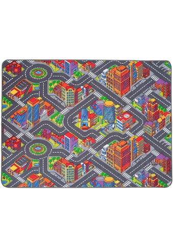 Kinderteppich »BIG CITY«, rechteckig, Straßen-Spiel-Teppich, Straßenbreite ca. 9 cm,...