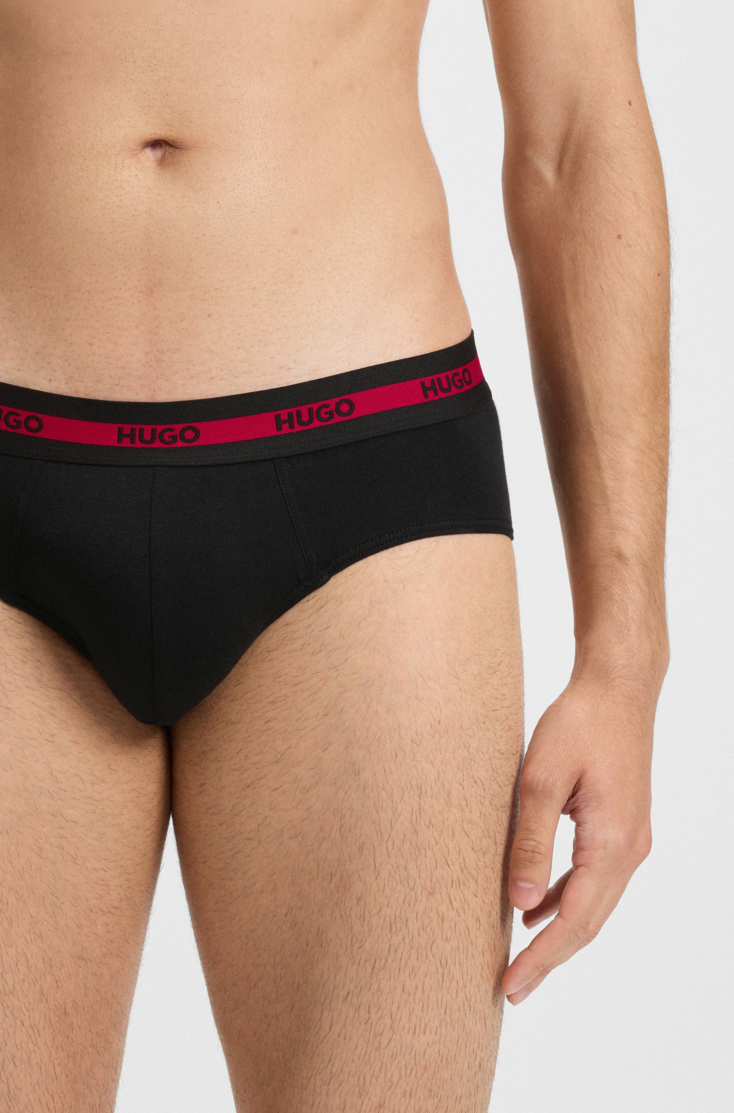 HUGO Underwear Slip »HIPBR TRIPLET PLANET«, aus Stretch-Baumwolle, mit Logo-Streifen am Bund